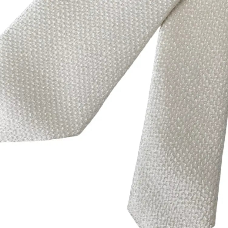 Dolce & Gabbana Off White 100% Silk Adjustable Necktie Men Tie