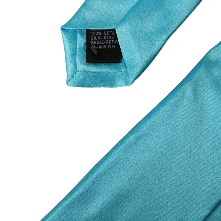 Dolce & Gabbana Light Blue Satin Silk Wide Adjustable Men Tie