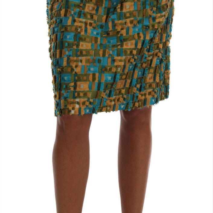 Dolce & Gabbana Multicolor Jacquard Straight Pencil Skirt