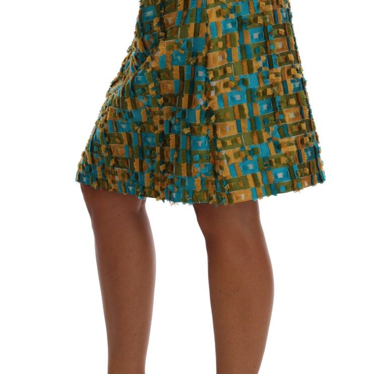 Dolce & Gabbana Multicolor Jacquard Straight Pencil Skirt