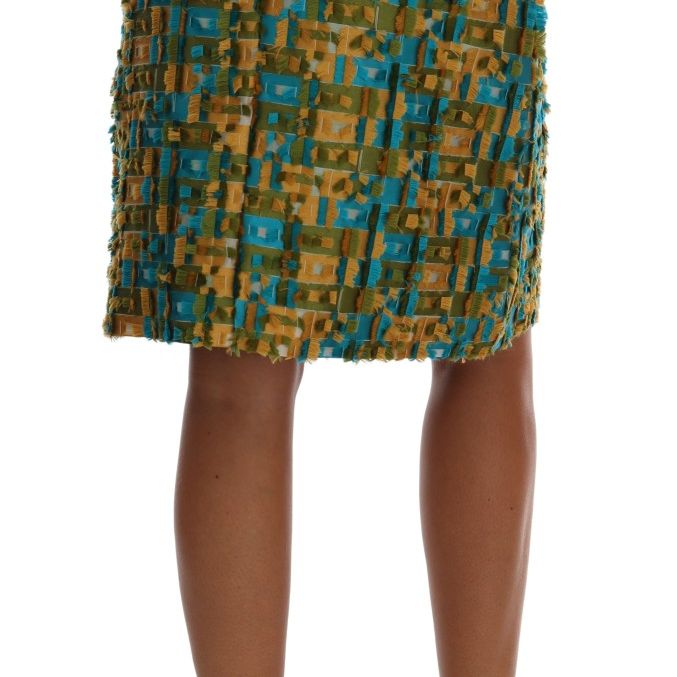 Dolce & Gabbana Multicolor Jacquard Straight Pencil Skirt