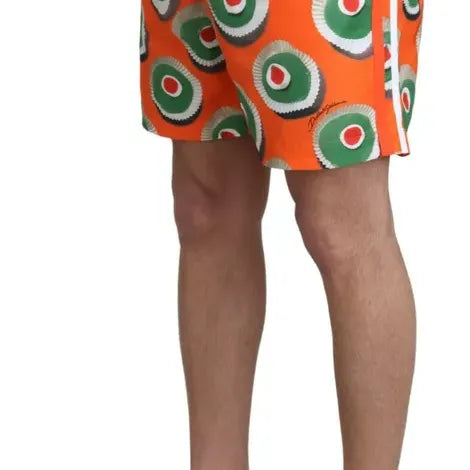 Dolce & Gabbana Orange Cupcake Beachwear Shorts Swimwear