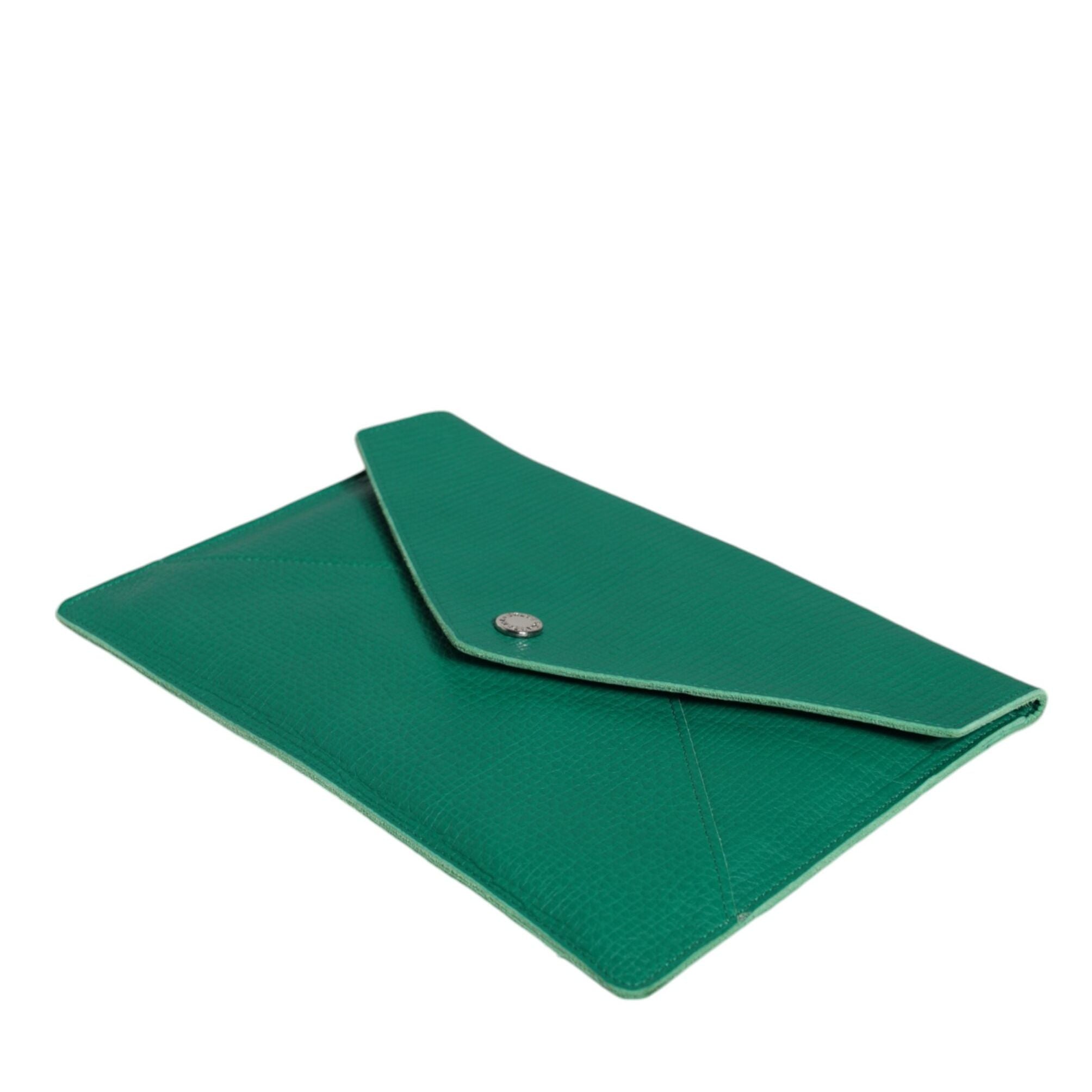 Dolce & Gabbana Green Leather Handbag Clutch Mini Purse Pouch Tablet Case