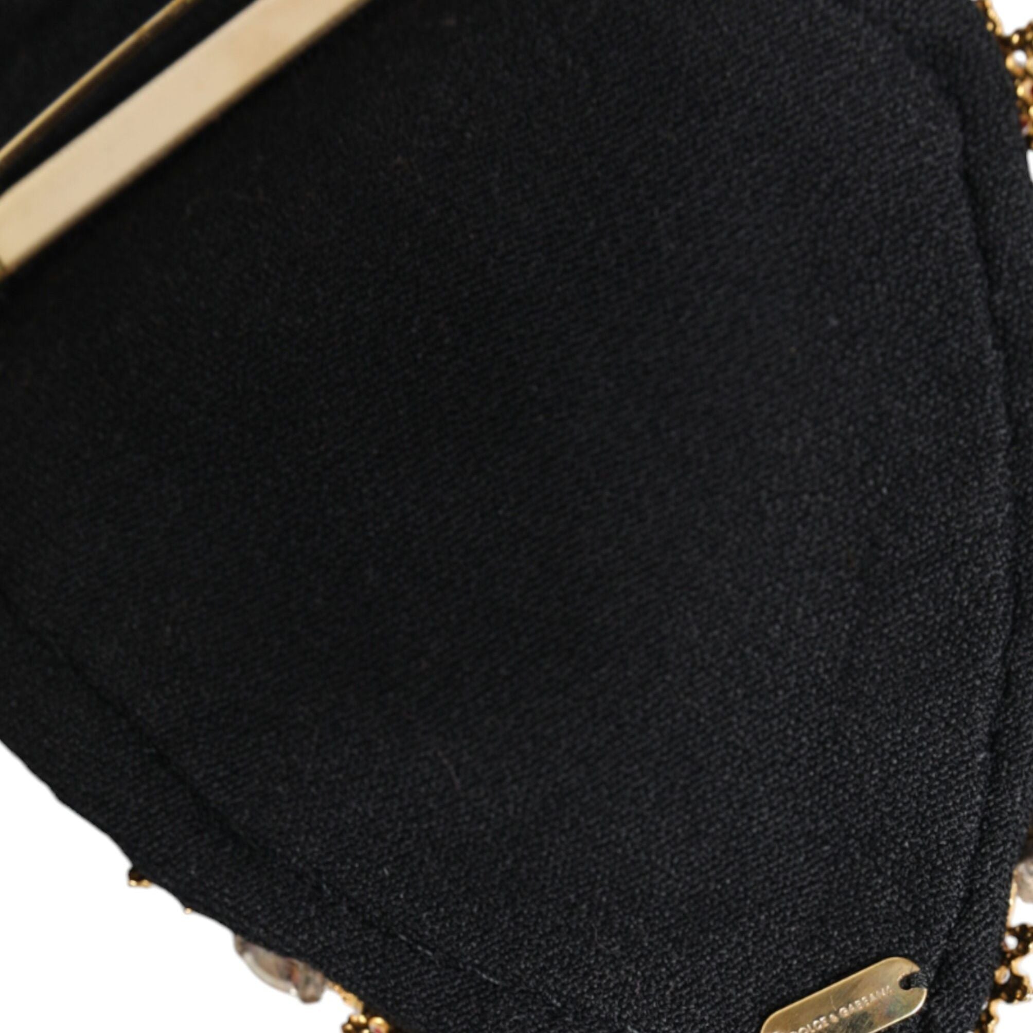 Dolce & Gabbana Gold Tone Brass Sacred Heart Crystal Embellished Brooch