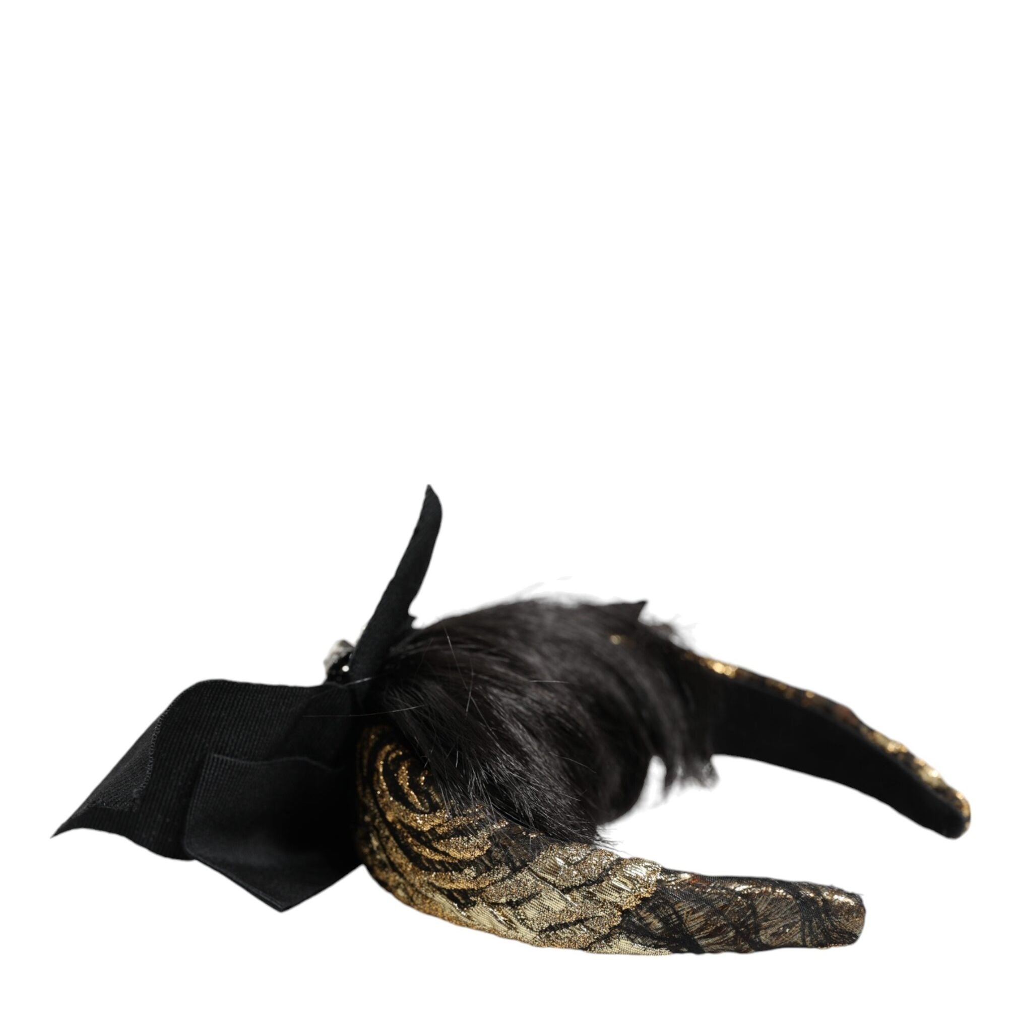 Dolce & Gabbana Black Hair Parrucchiera Crystal Headband Diadem