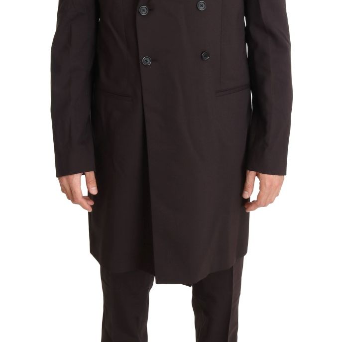 Dolce & Gabbana Bordeaux Wool Stretch Long 3 Piece Suit