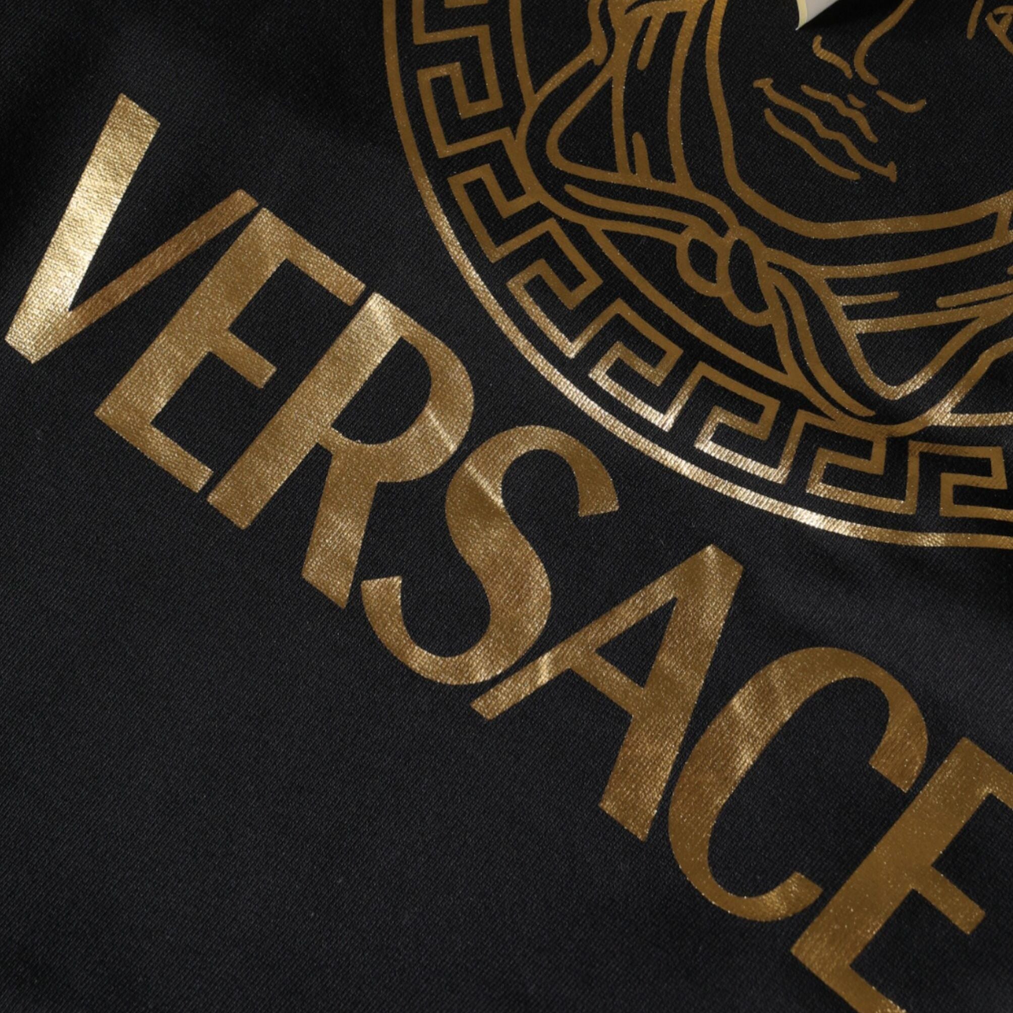 Versace Black Medusa Print Cotton HoodiePullover Sweatshirt Sweater