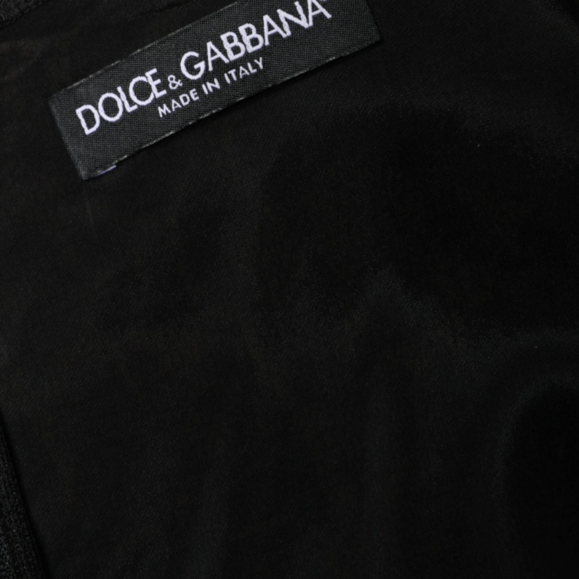 Dolce & Gabbana Black Floral Lace Sheath Sleeveless Mini Dress