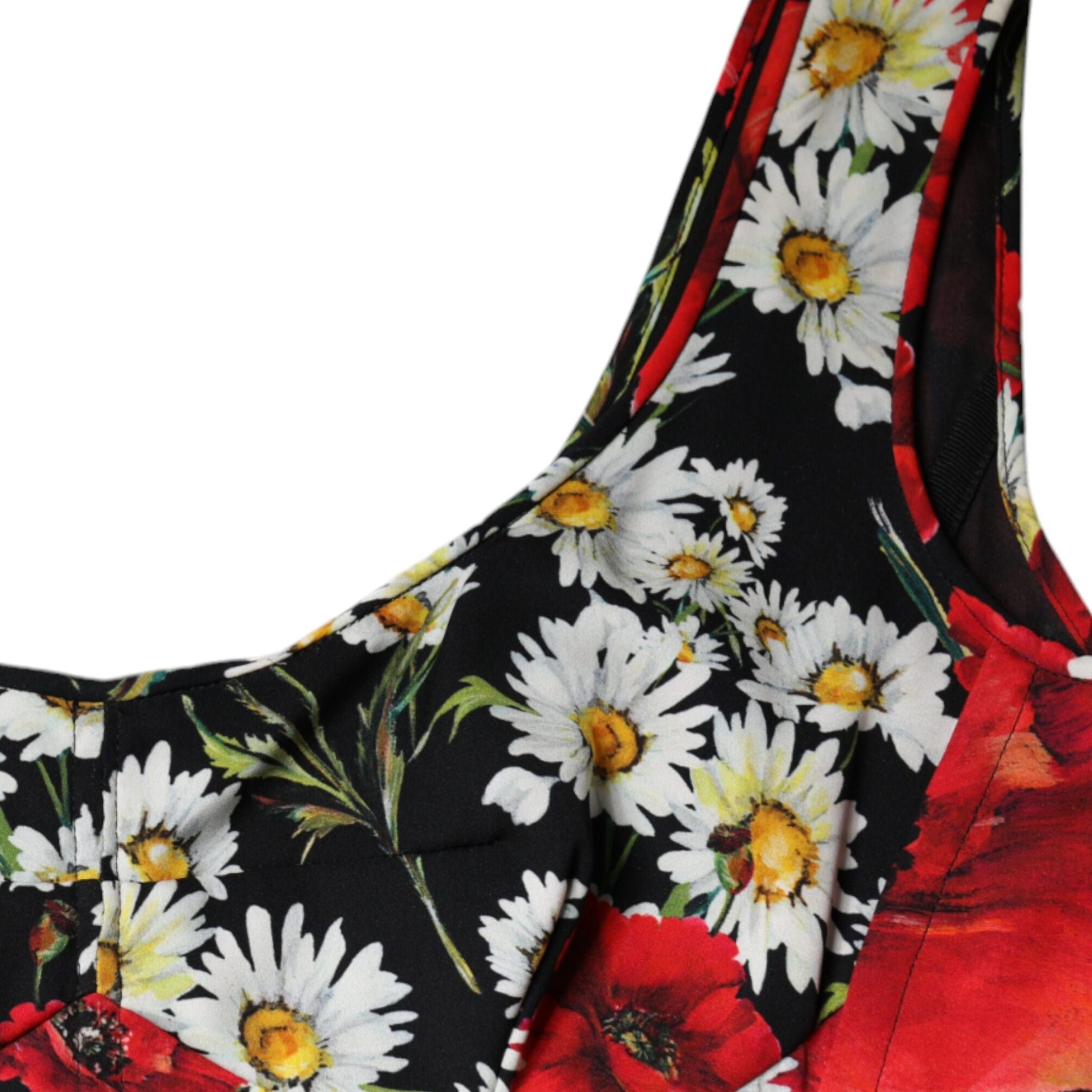 Dolce & Gabbana Black Floral Silk Sleeveless Long Gown Dress