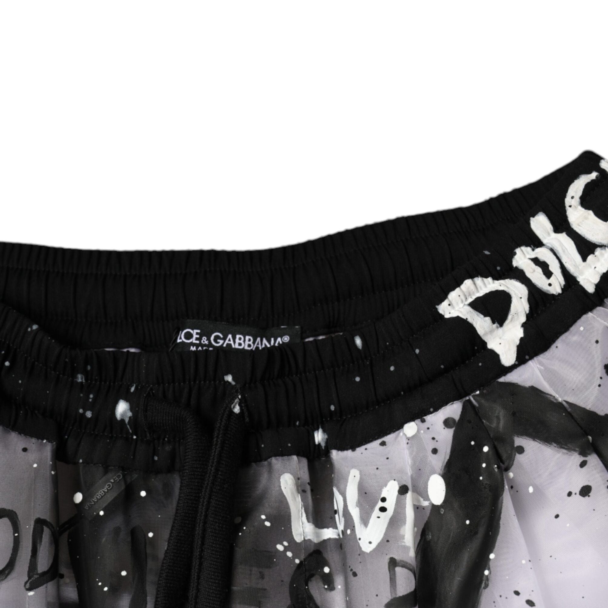 Dolce & Gabbana White See Through Logo Cropped Cargo Pants