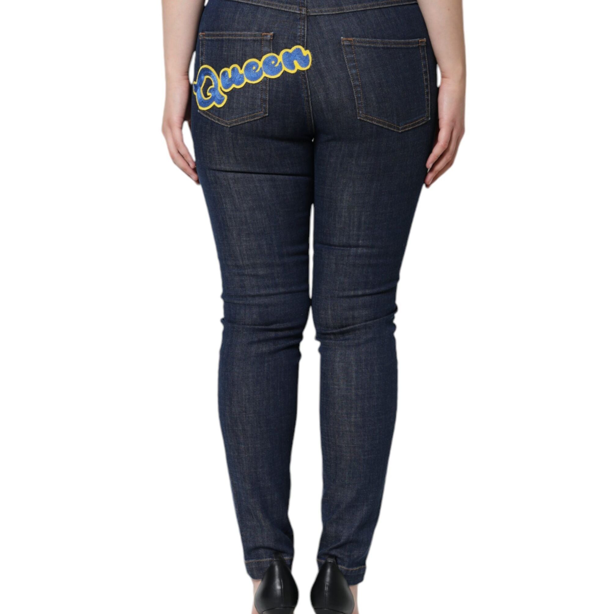 Dolce & Gabbana Dark Blue QUEEN Cotton Skinny Denim Jeans