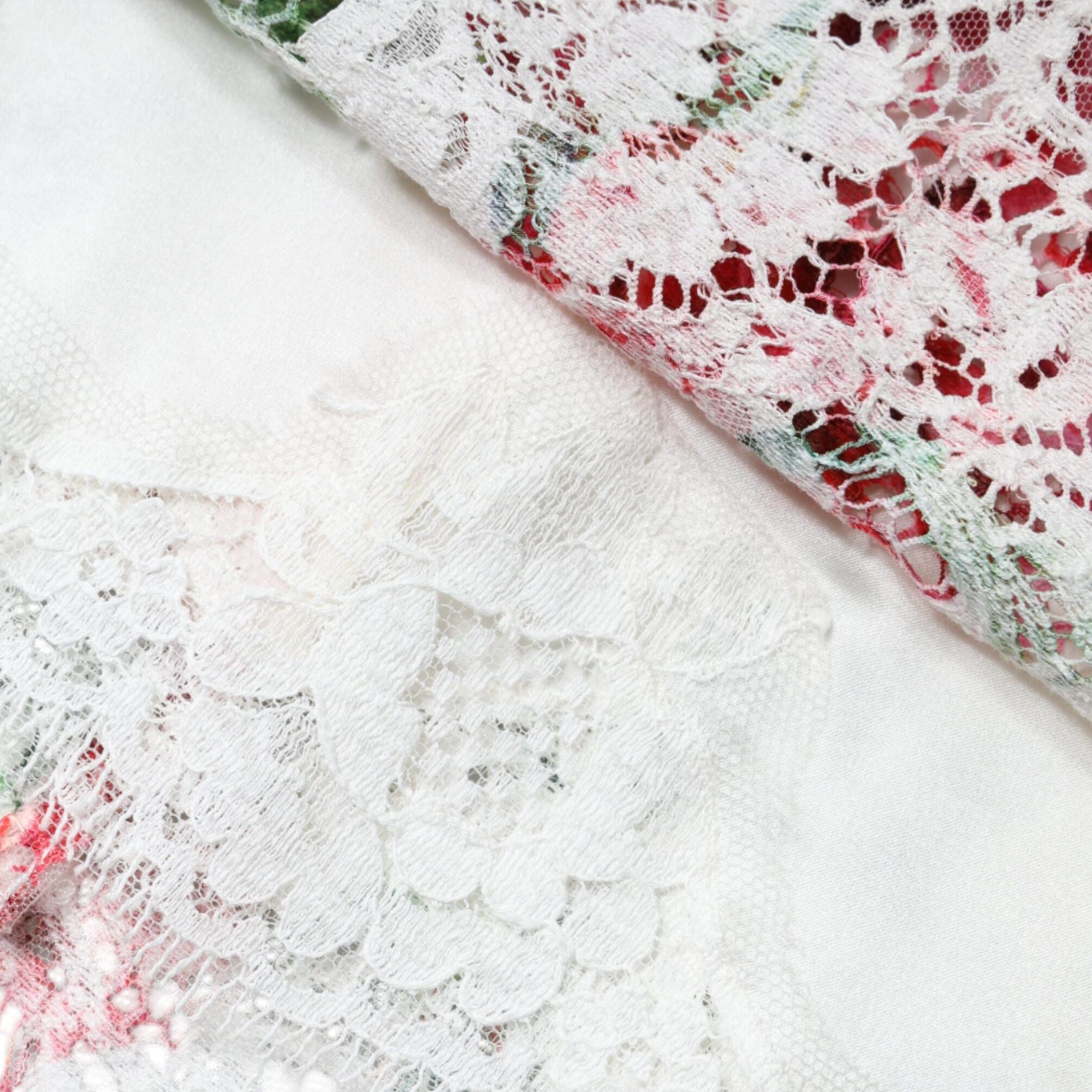Dolce & Gabbana White Peony Lace Short Sleeves Blouse Top