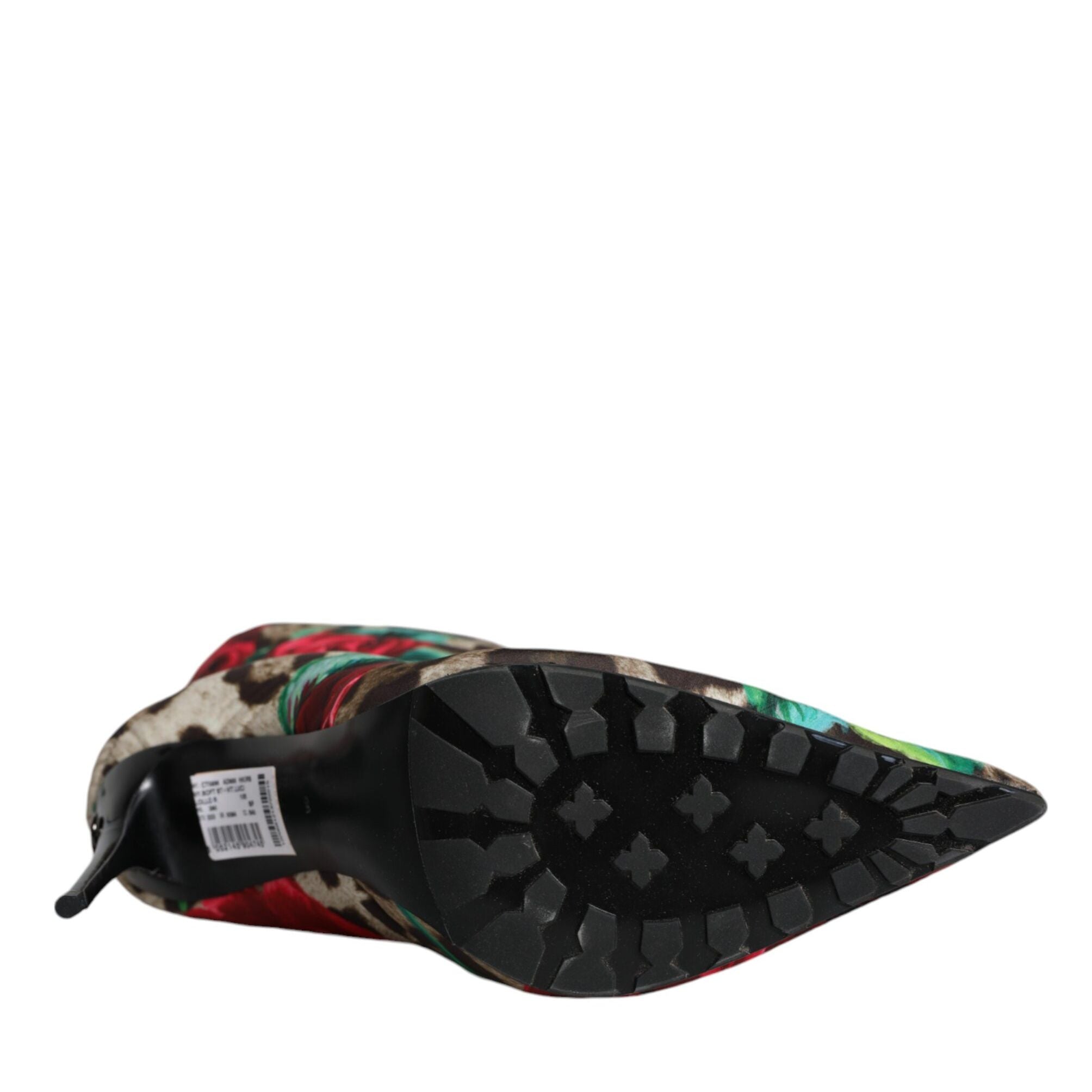 Dolce & Gabbana Multicolor Leopard Rose Mid Calf Boots Shoes