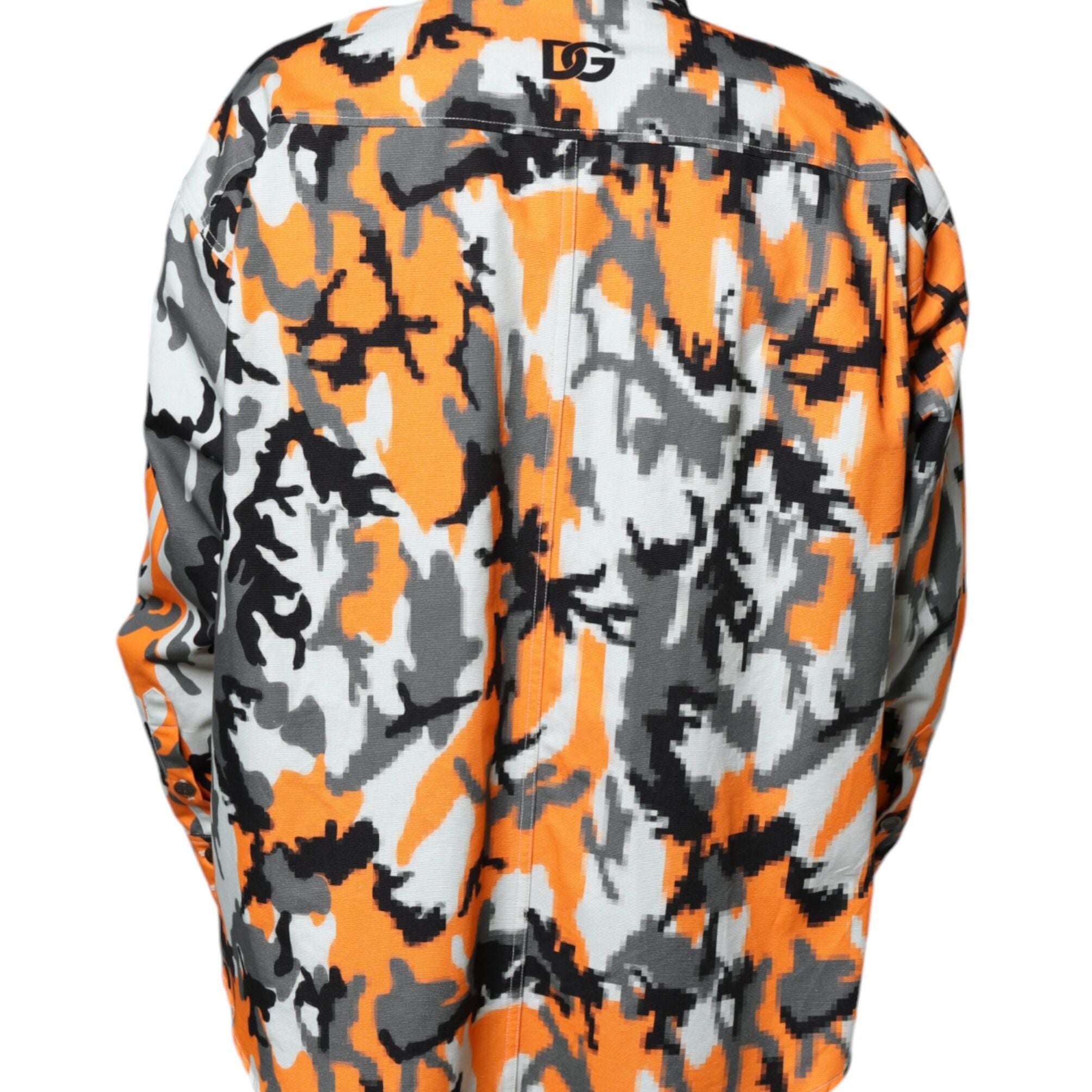 Dolce & Gabbana Multicolor Camouflage Cotton Denim Collared Jacket
