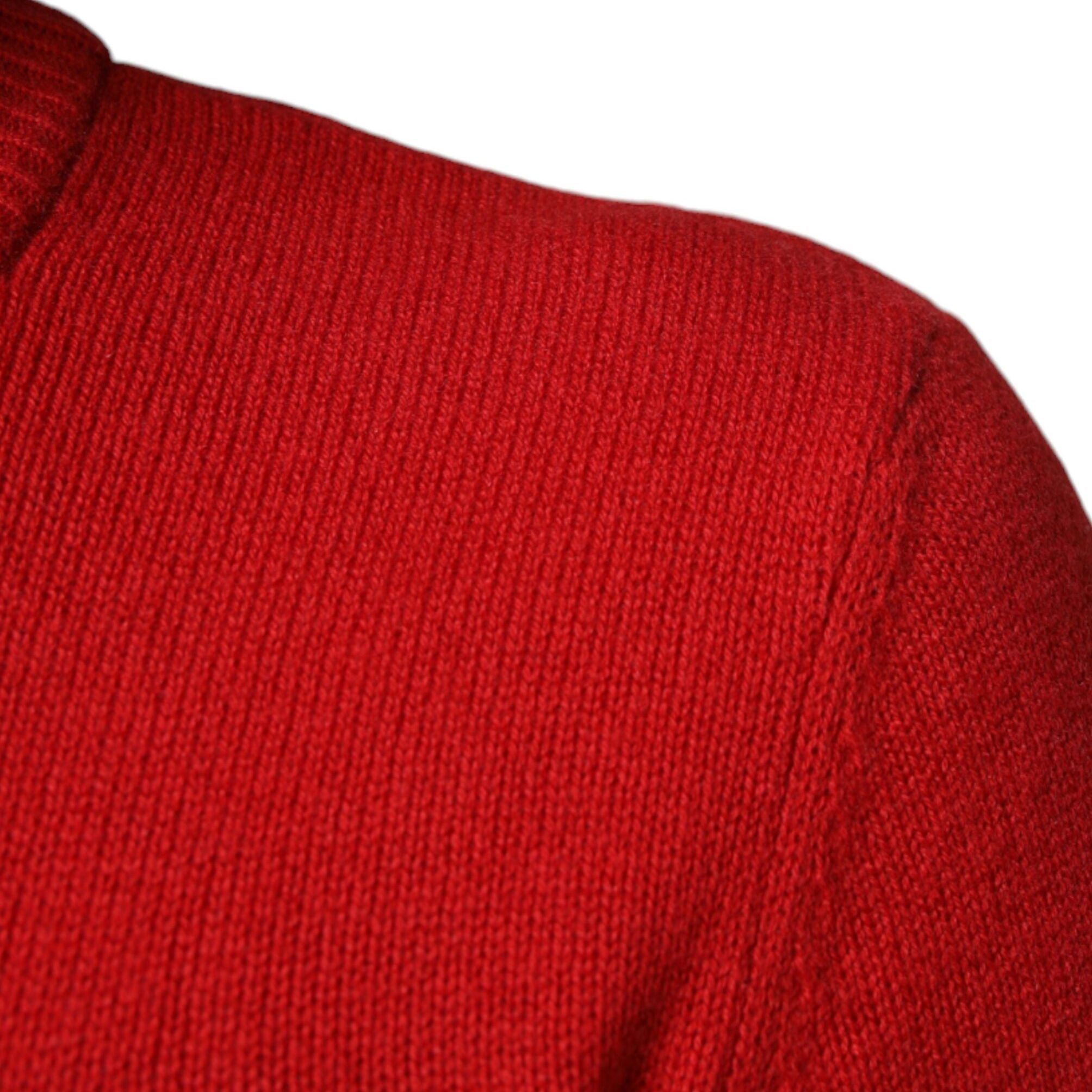 Dolce & Gabbana Red I'm The King Wool Crew Neck Sweatshirt Sweater