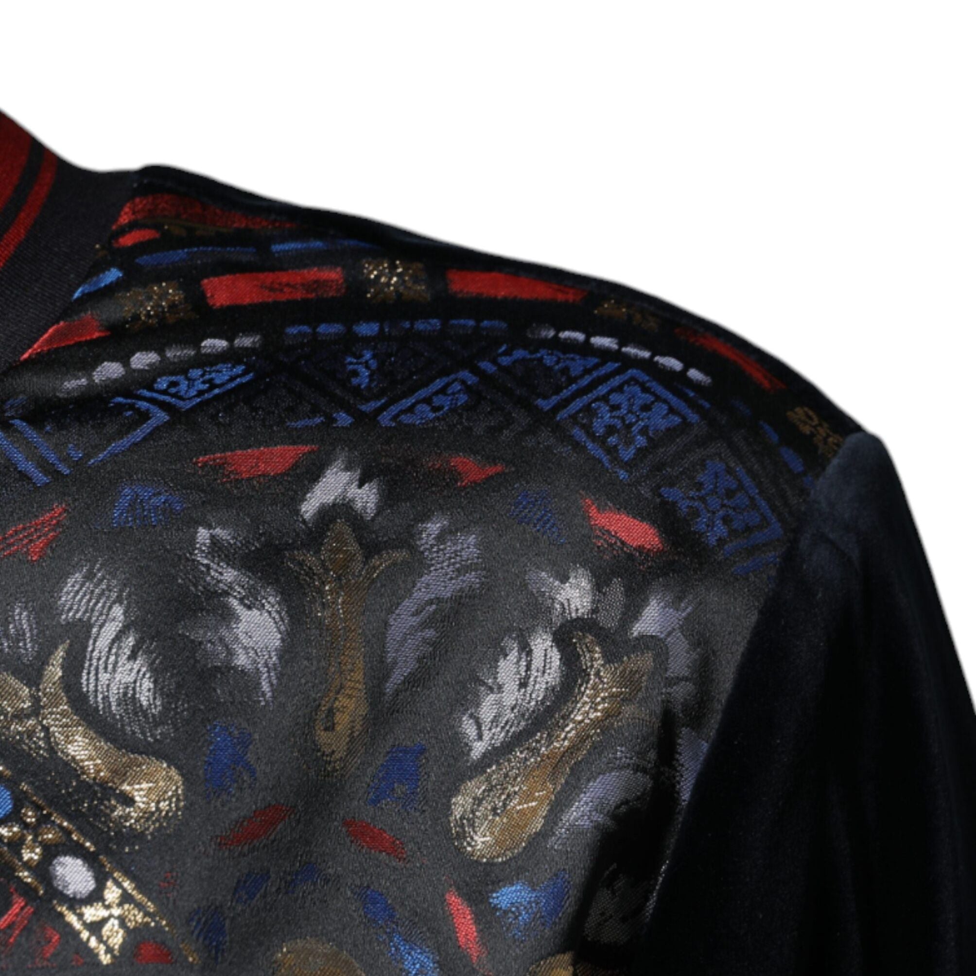 Dolce & Gabbana Multicolor Jacquard Crew Neck Sweatshirt Sweater
