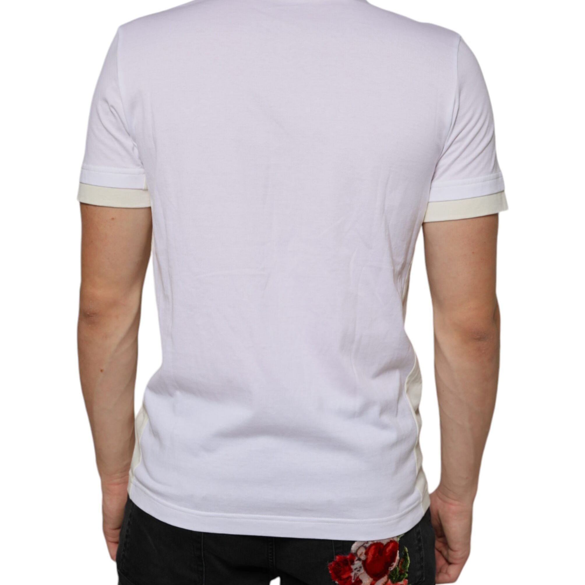 Dolce & Gabbana White Cotton Pocket Short Sleeves T-shirt