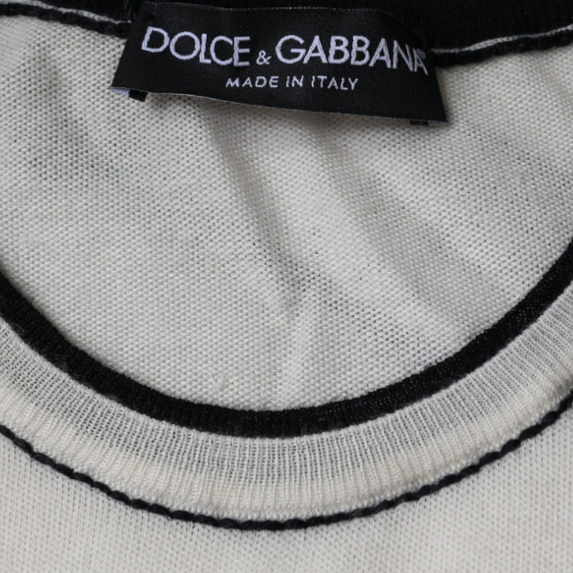 Dolce & Gabbana Off White Cashmere Short Sleeves T-shirt