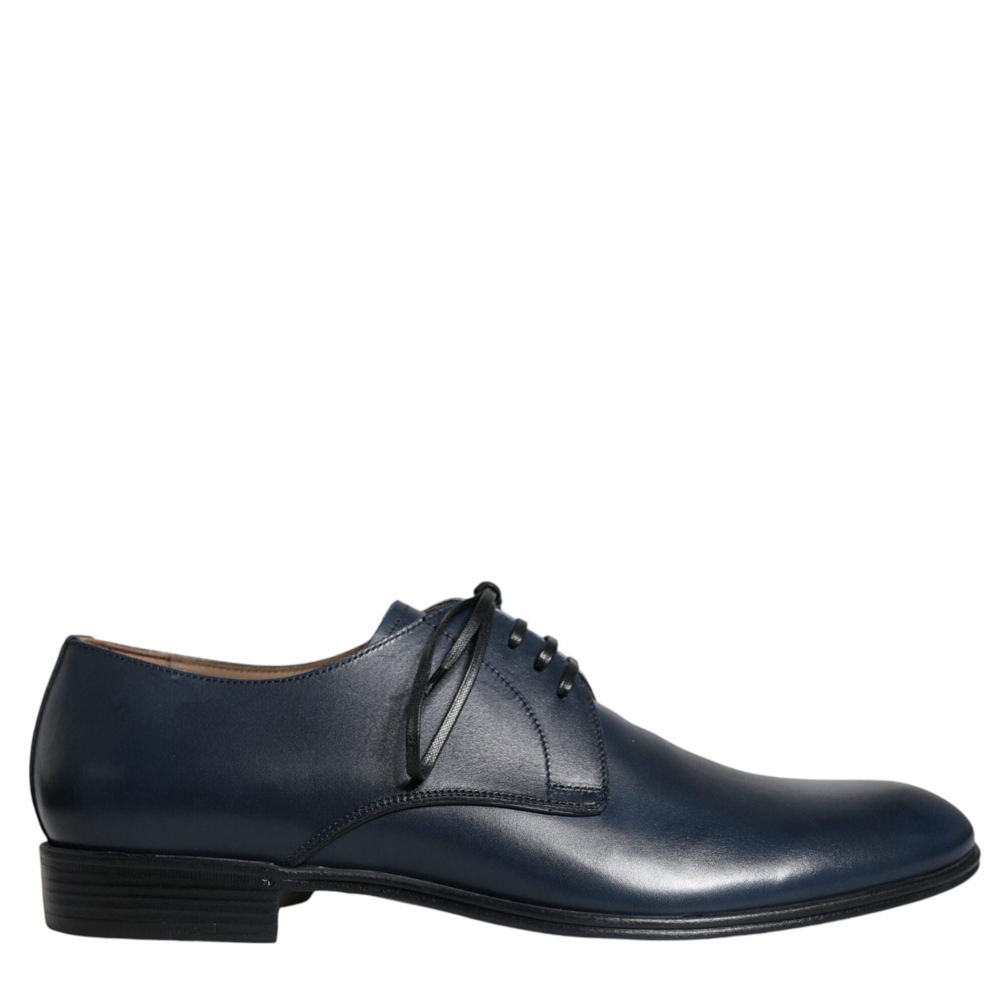 Dolce & Gabbana Navy Blue Leather Derby Dress Formal Shoes