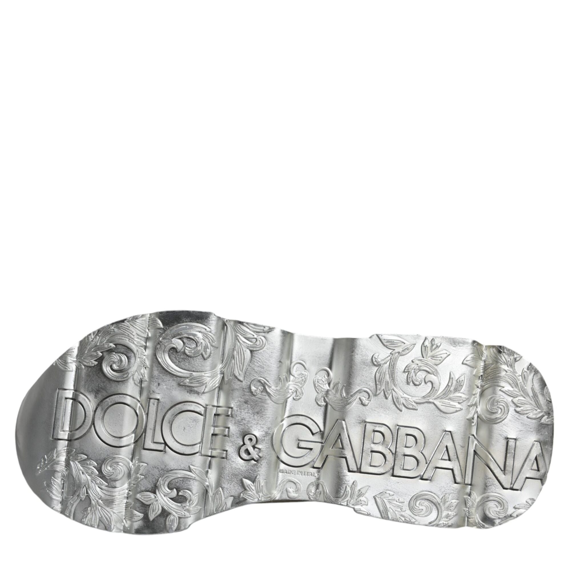Dolce & Gabbana White Silver Daymaster Low Top Sneakers Shoes