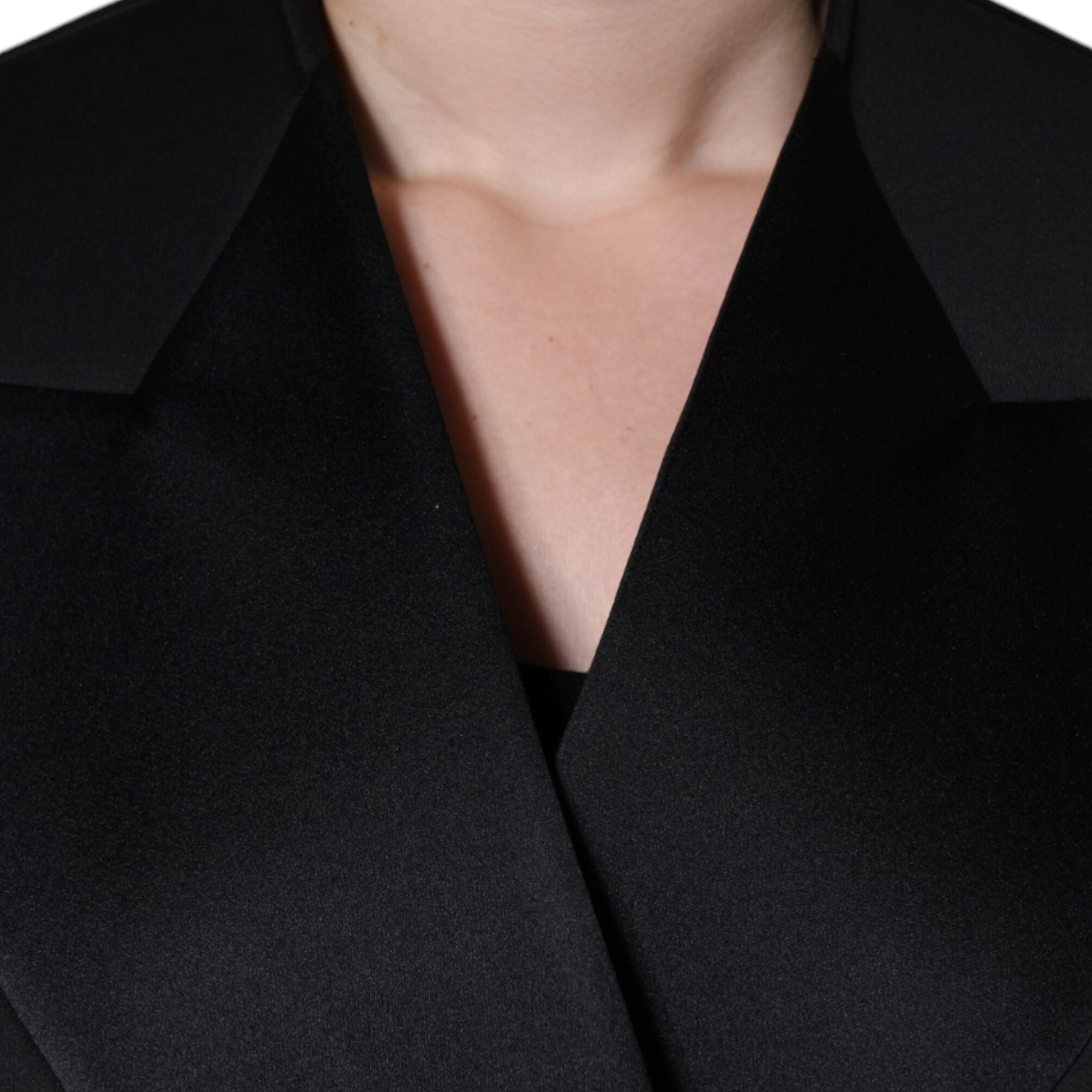 Dolce & Gabbana Black Polyester Double Breasted Coat Jacket