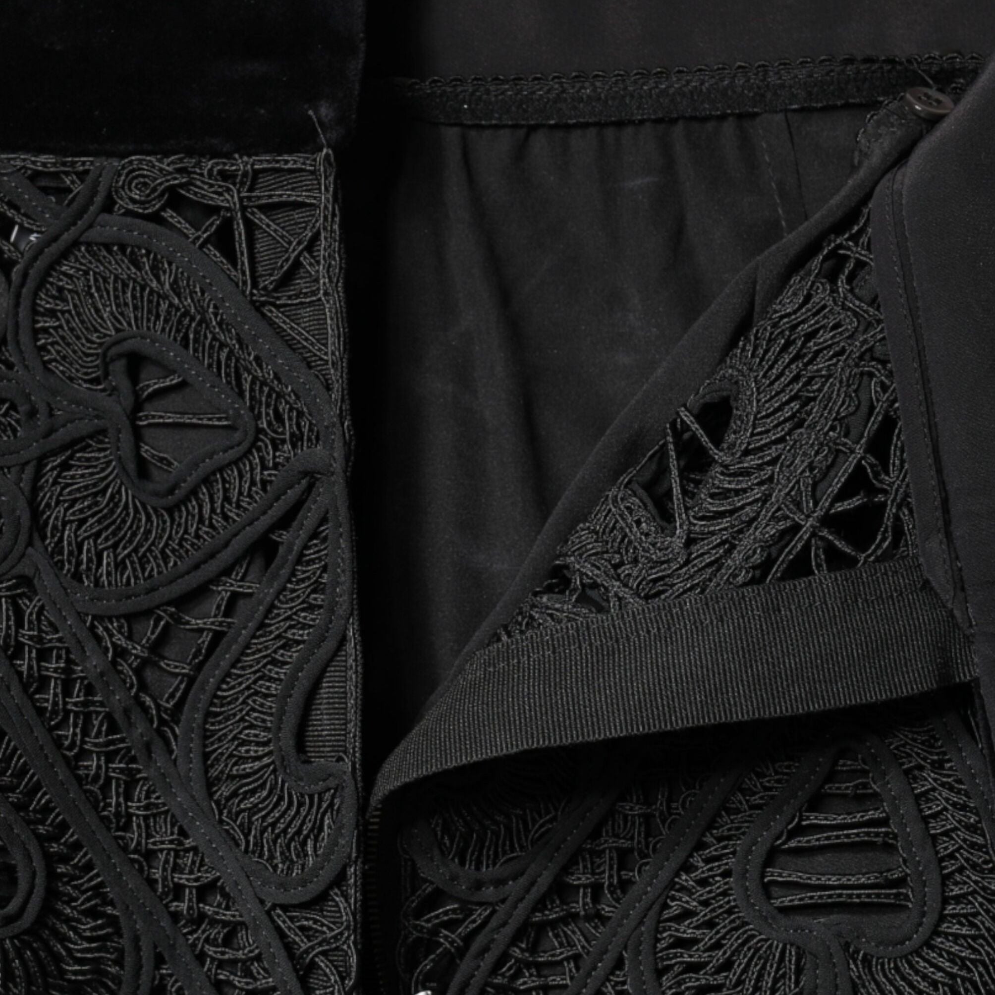 Dolce & Gabbana Black Floral Lace HighWaist Pencil Cut Skirt