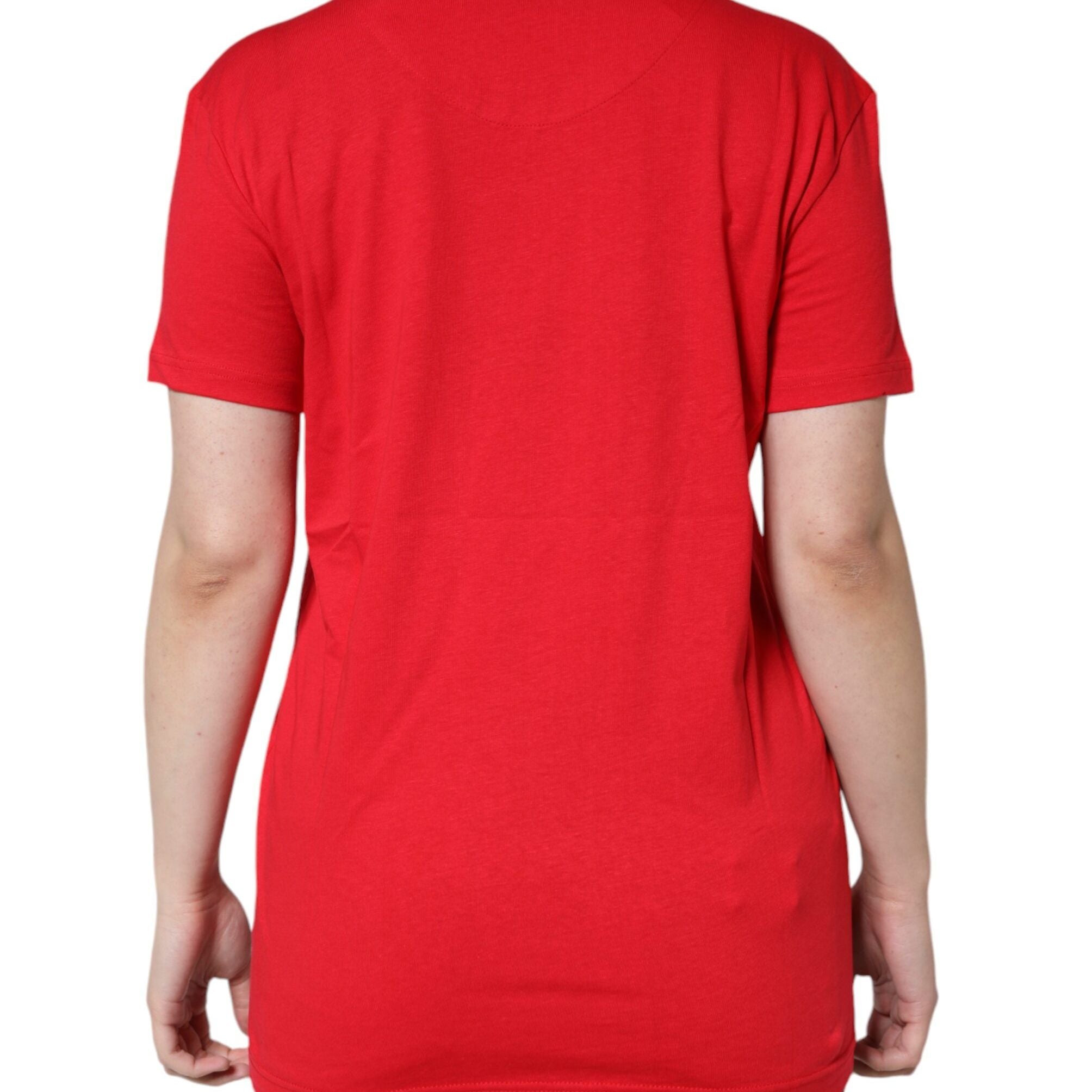 Dolce & Gabbana Red Cotton Crew Neck Short Sleeve Tee T-shirt