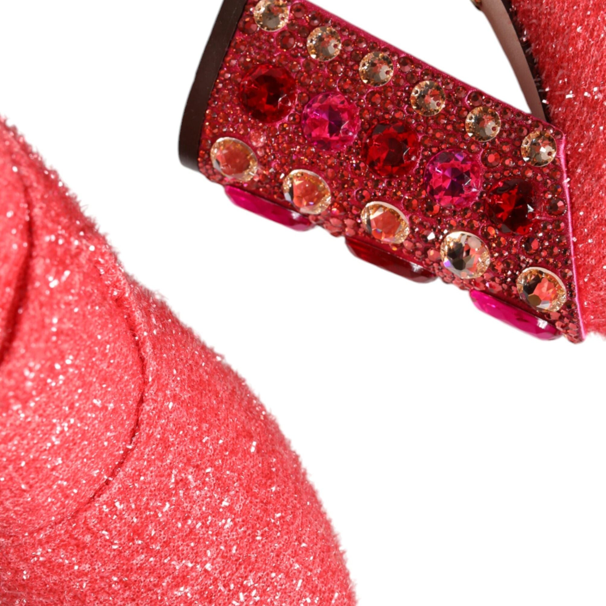 Dolce & Gabbana Pink Crystal Lurex Fantasy High Boots Shoes