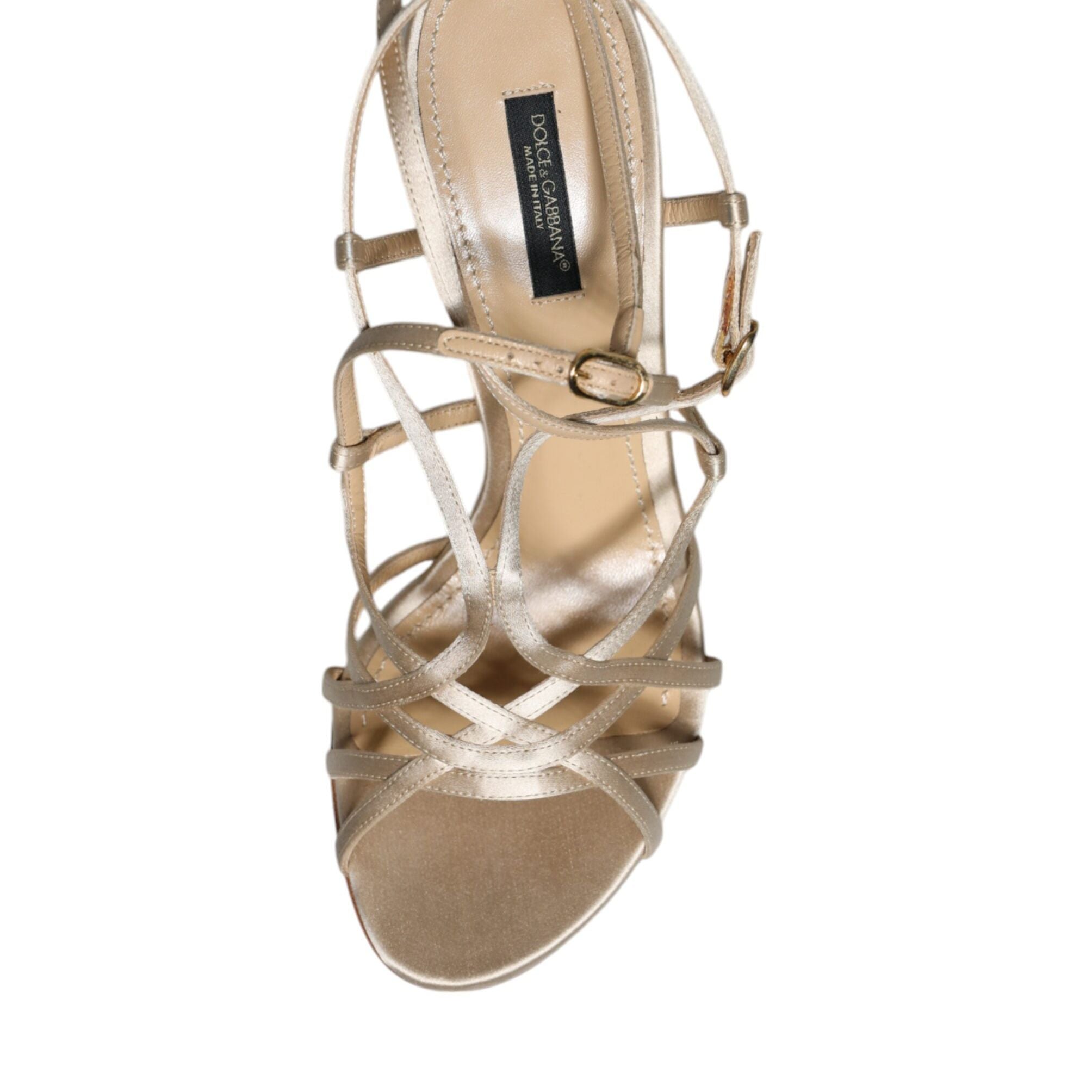 Dolce & Gabbana Beige Leather Stiletto Heels Sandals Shoes
