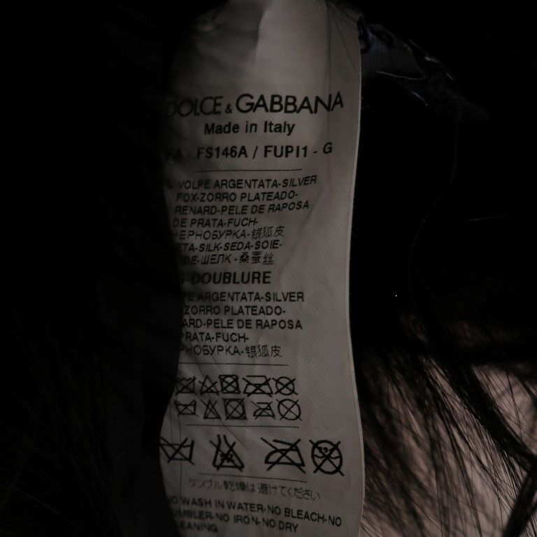 Dolce & Gabbana Black Silver Fox Fur Scarf