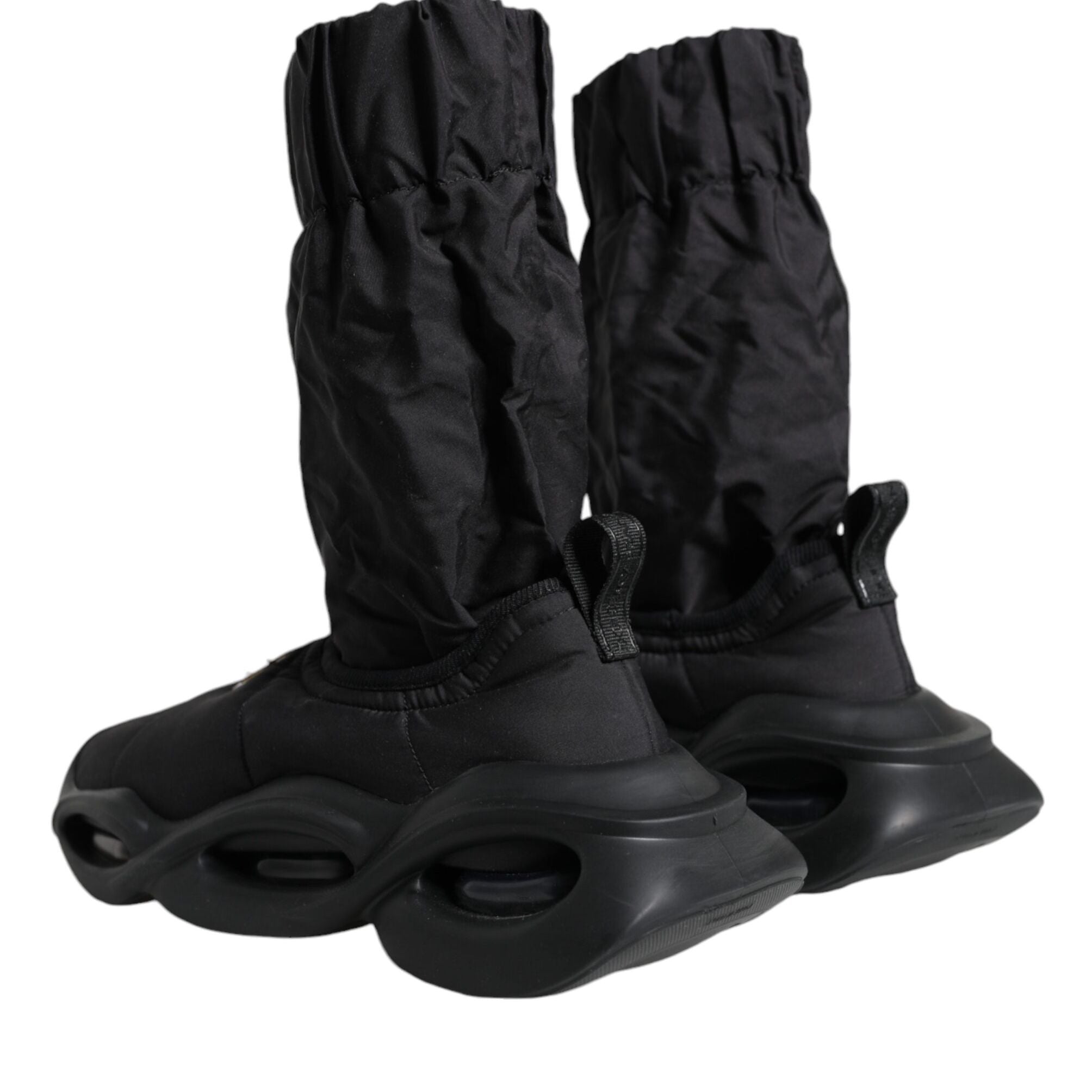 Dolce & Gabbana Black Slip On Wave Socks Sneakers Shoes