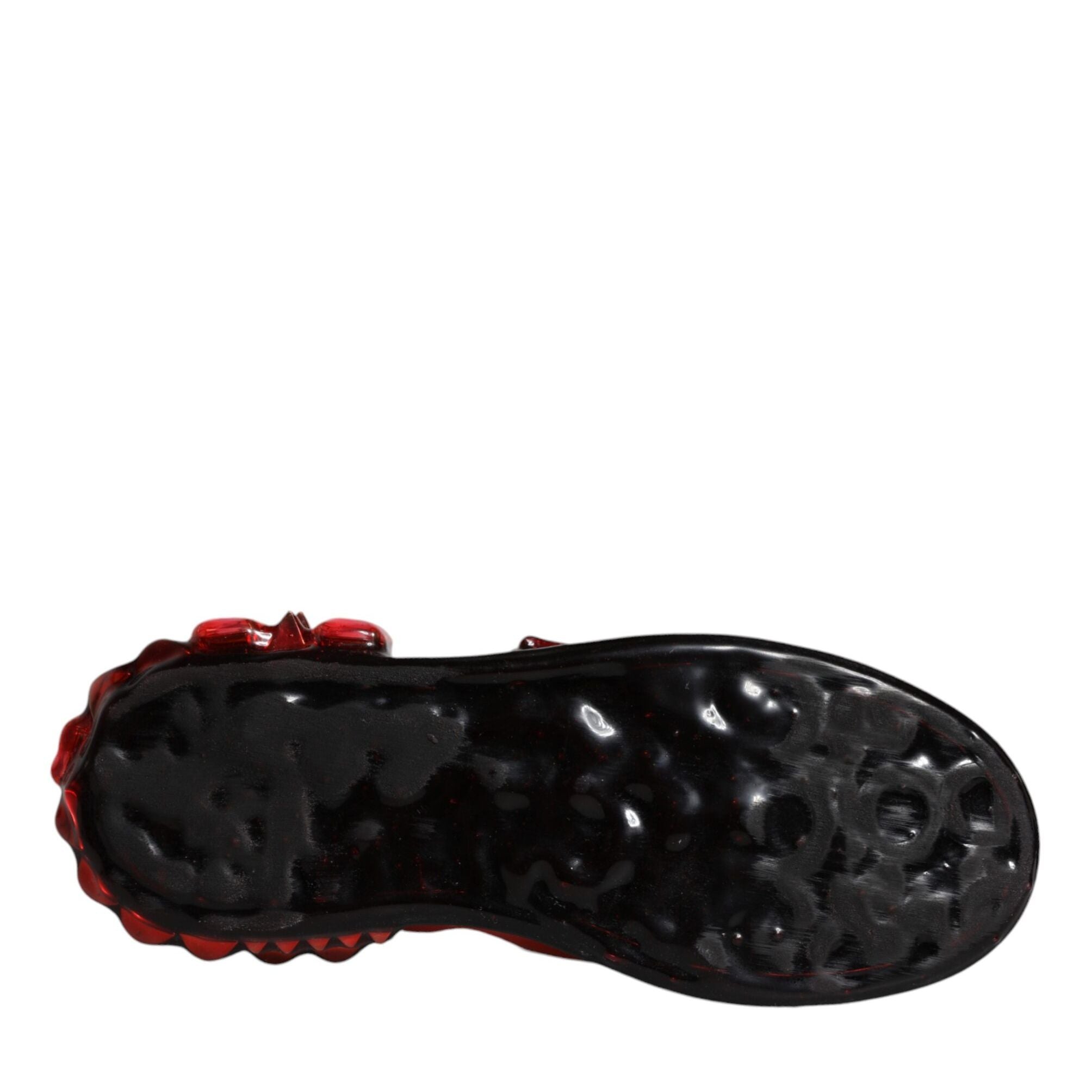 Dolce & Gabbana White Red Crystals Leather Portofino Sneakers Shoes
