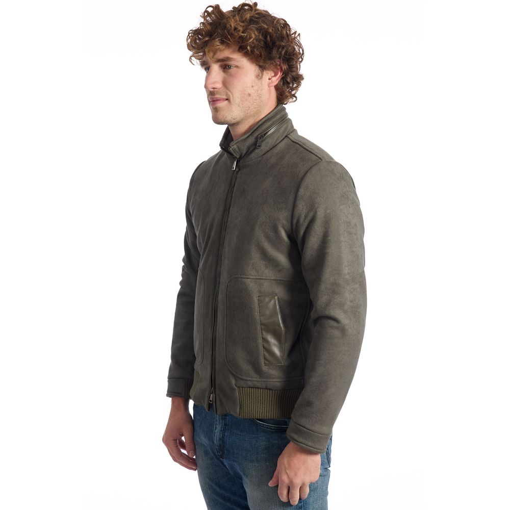 Roberto Pepe Luxury Green Eco Leather Men Jacket