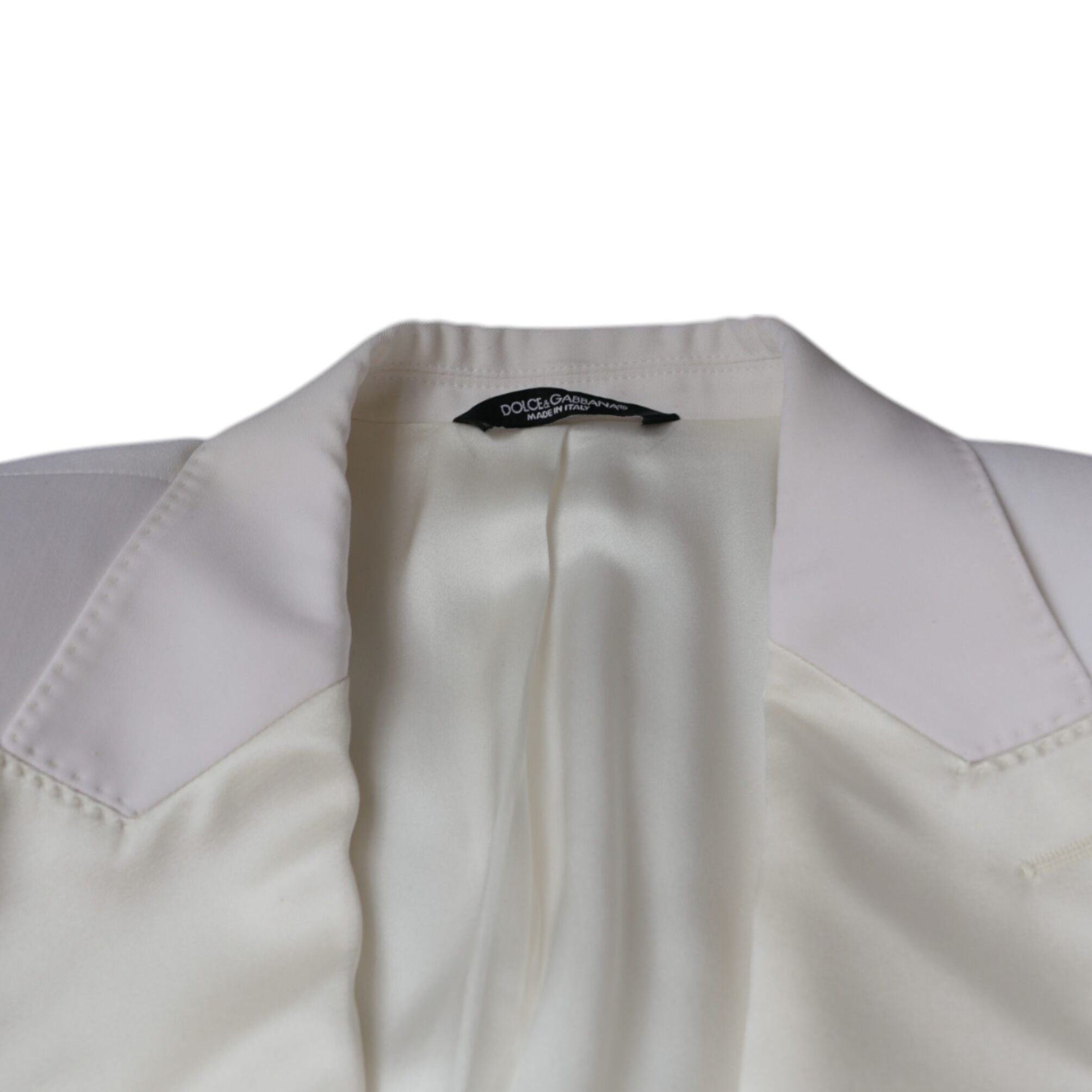 Dolce & Gabbana Off White Wool Single Breasted Dress Blazer
