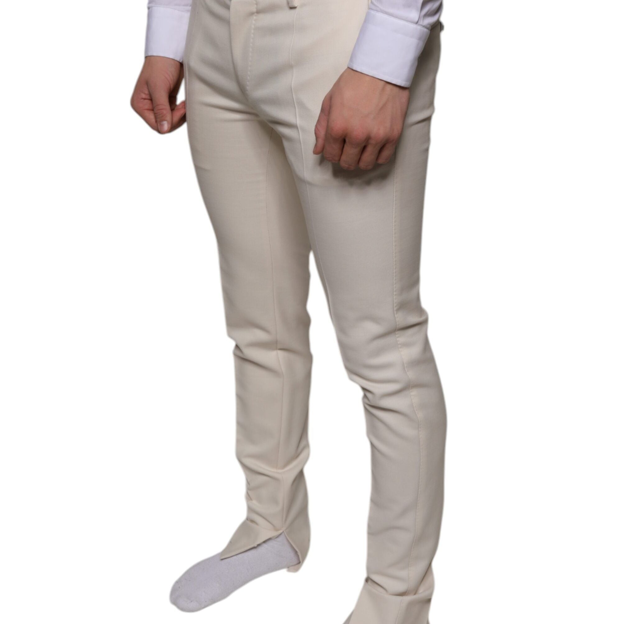 Dolce & Gabbana Off White Chino Wool Skinny Pants