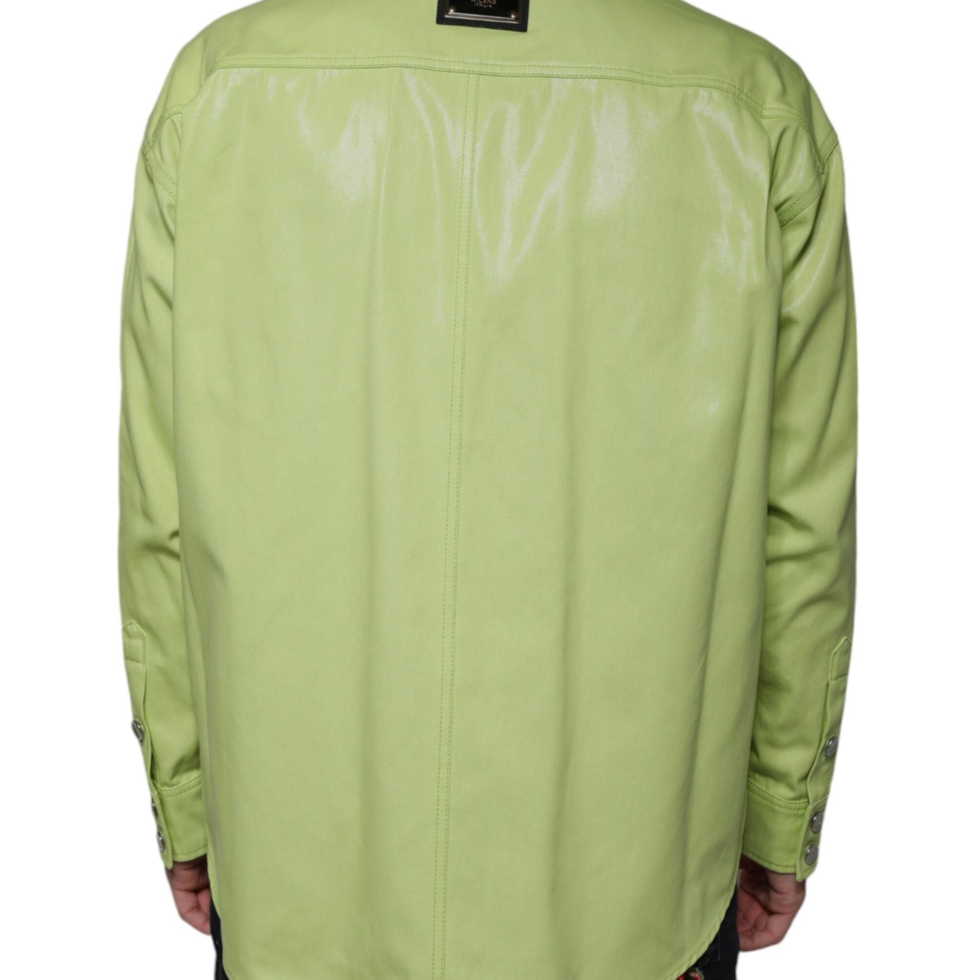 Dolce & Gabbana Green Cotton Collared Men Button Down Shirt