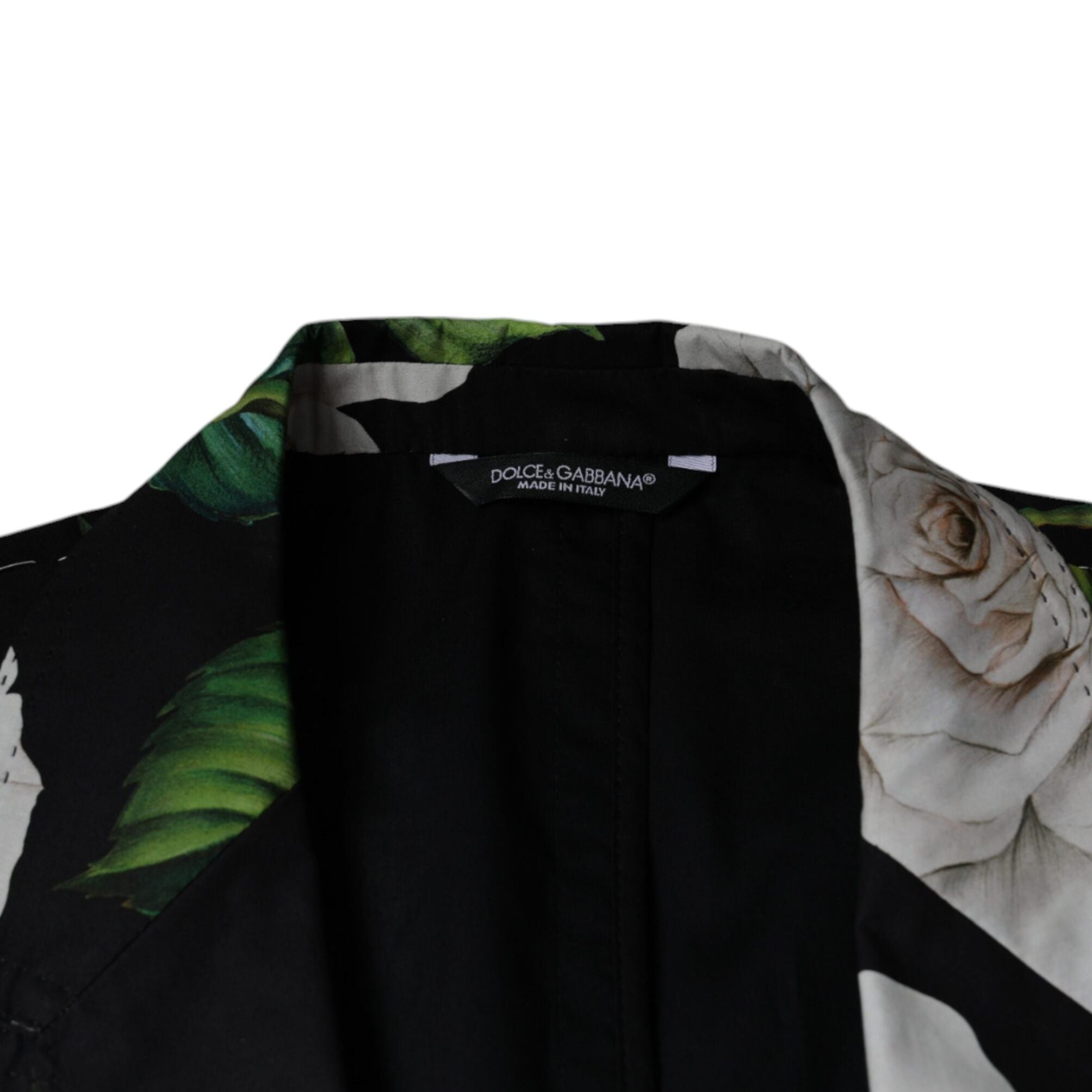 Dolce & Gabbana Black Rose Cotton Men Formal 2 Piece Suit
