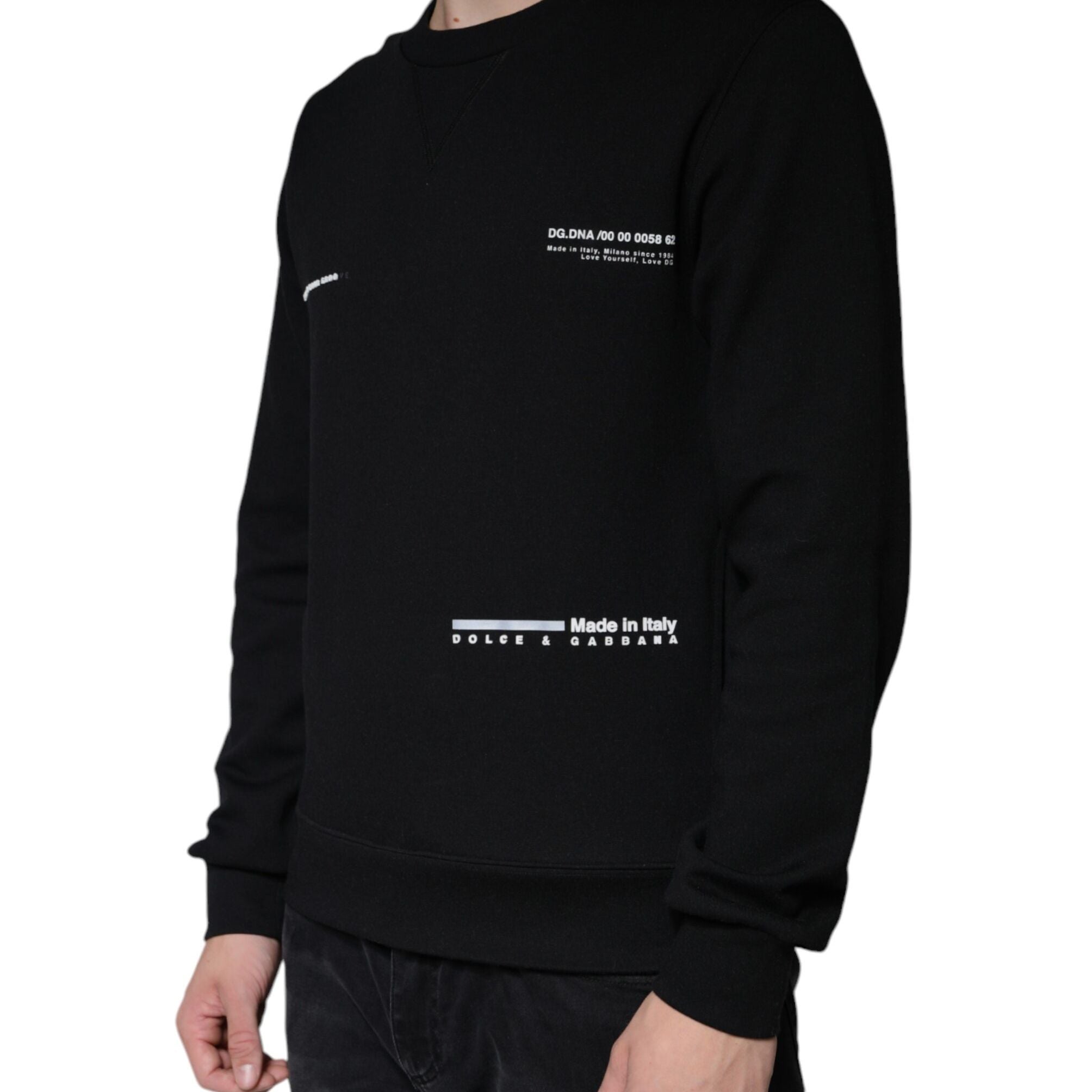 Dolce & Gabbana Black Logo Print CrewNeck Sweatshirt Sweater