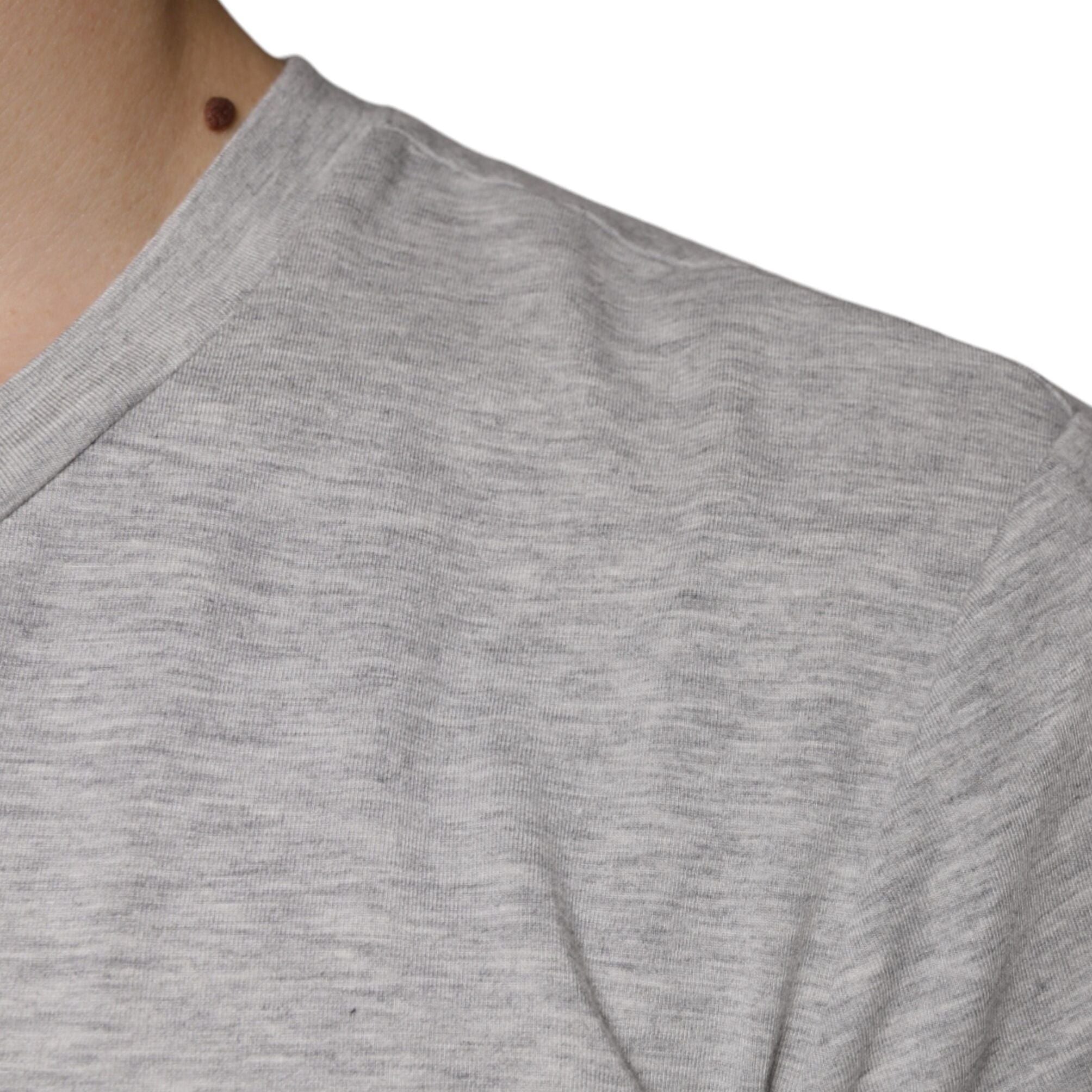 Dolce & Gabbana Gray Logo Print Crewneck Short Sleeve T-shirt