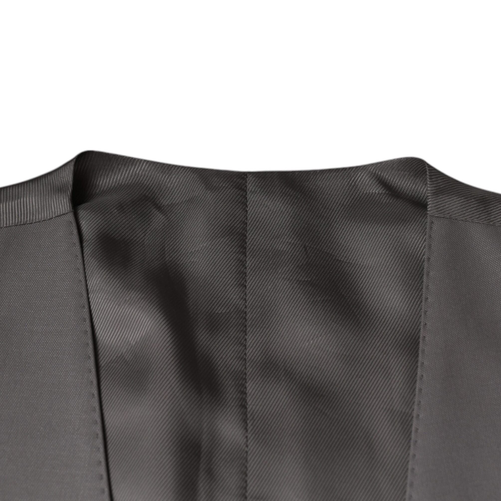 Dolce & Gabbana Light Gray Wool Formal Dress Waistcoat Vest