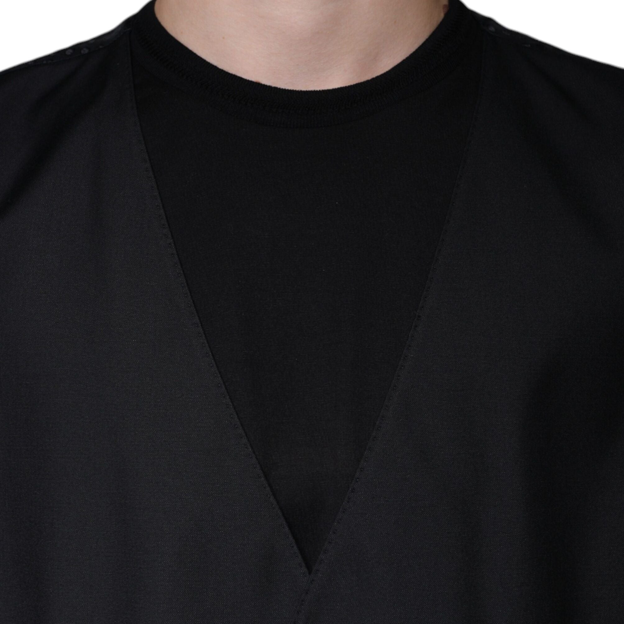 Dolce & Gabbana Black Wool Waistcoat Dress Formal Vest