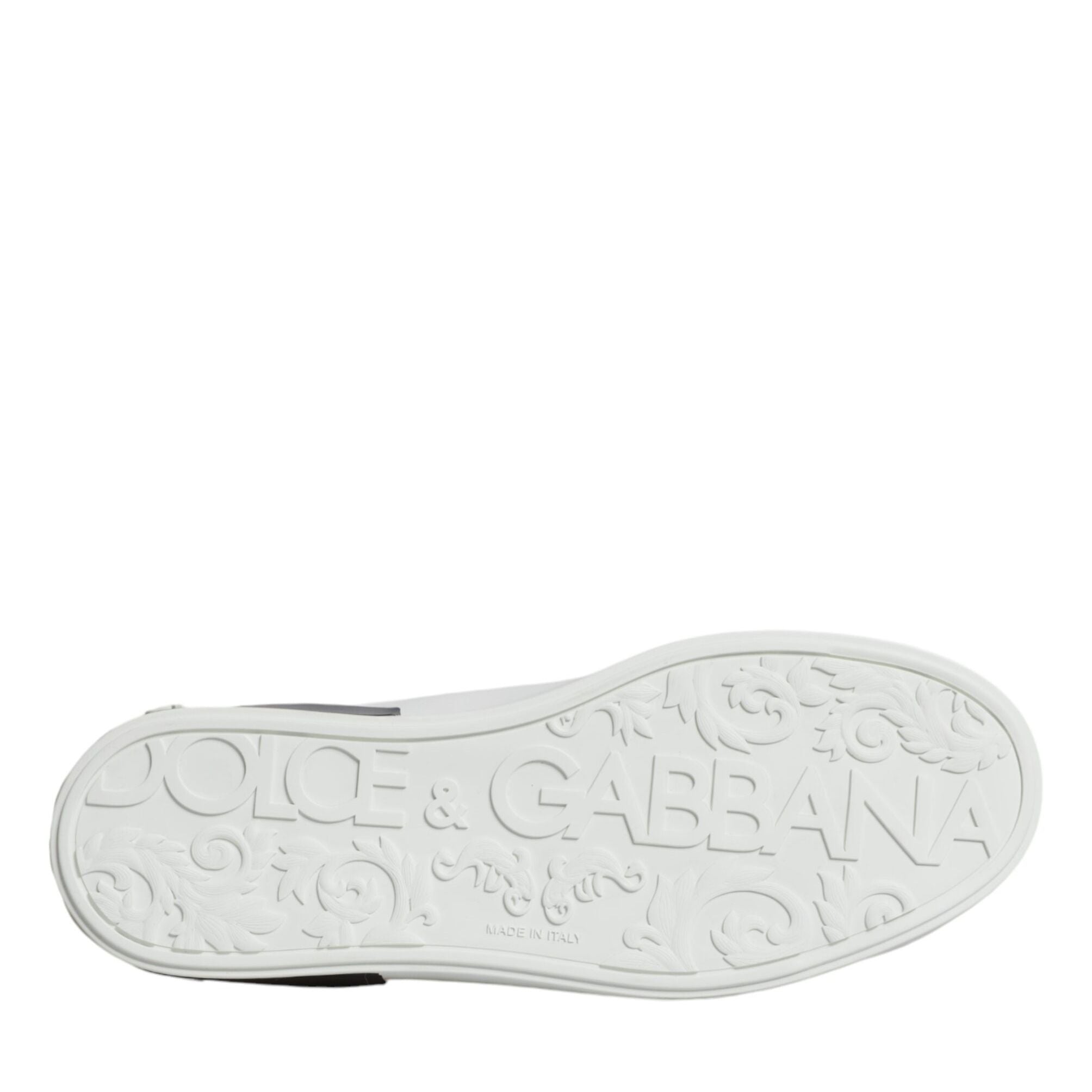 Dolce & Gabbana White Leather Logo Portofino Sneaker Shoes