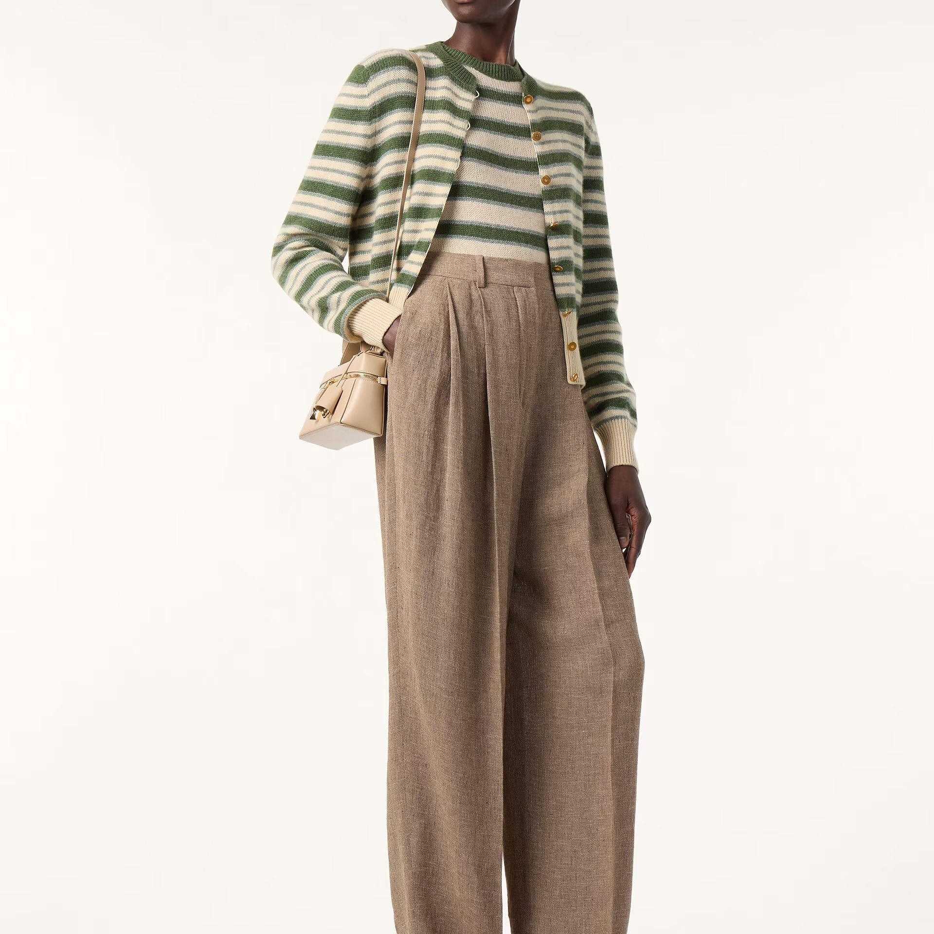 Loro Piana Fobello Stripes Cardigan in Baby Cashmere