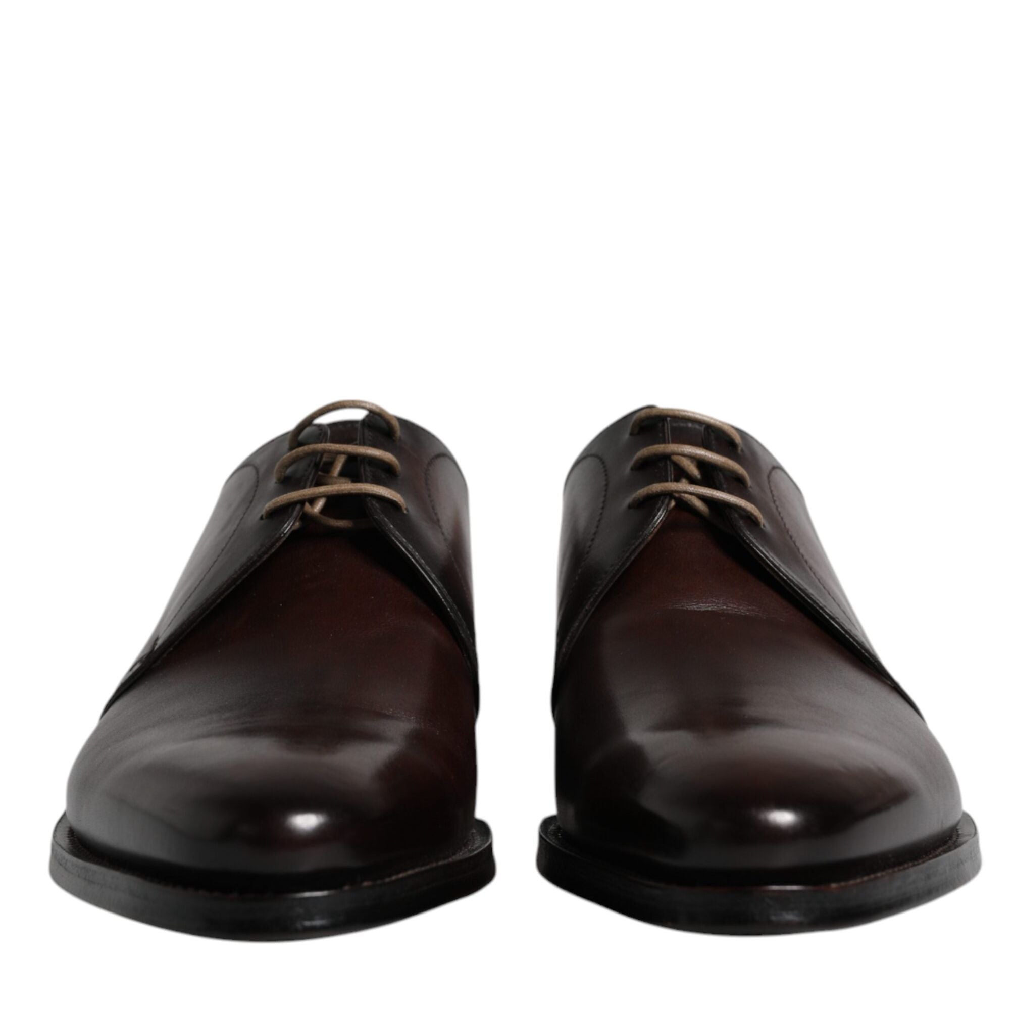 Dolce & Gabbana Brown Leather Lace Up Men Derby Formal Shoes