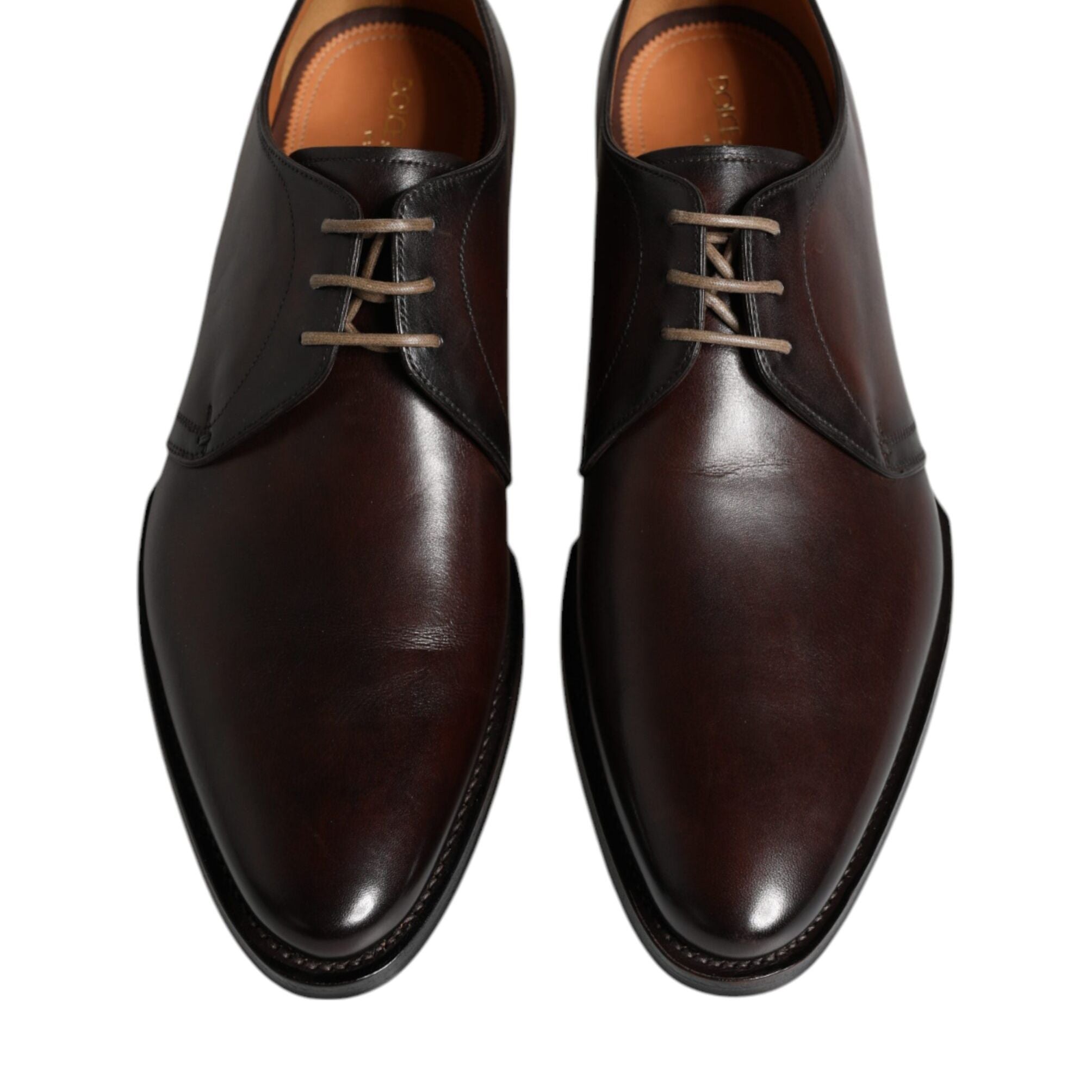 Dolce & Gabbana Brown Leather Lace Up Men Derby Formal Shoes