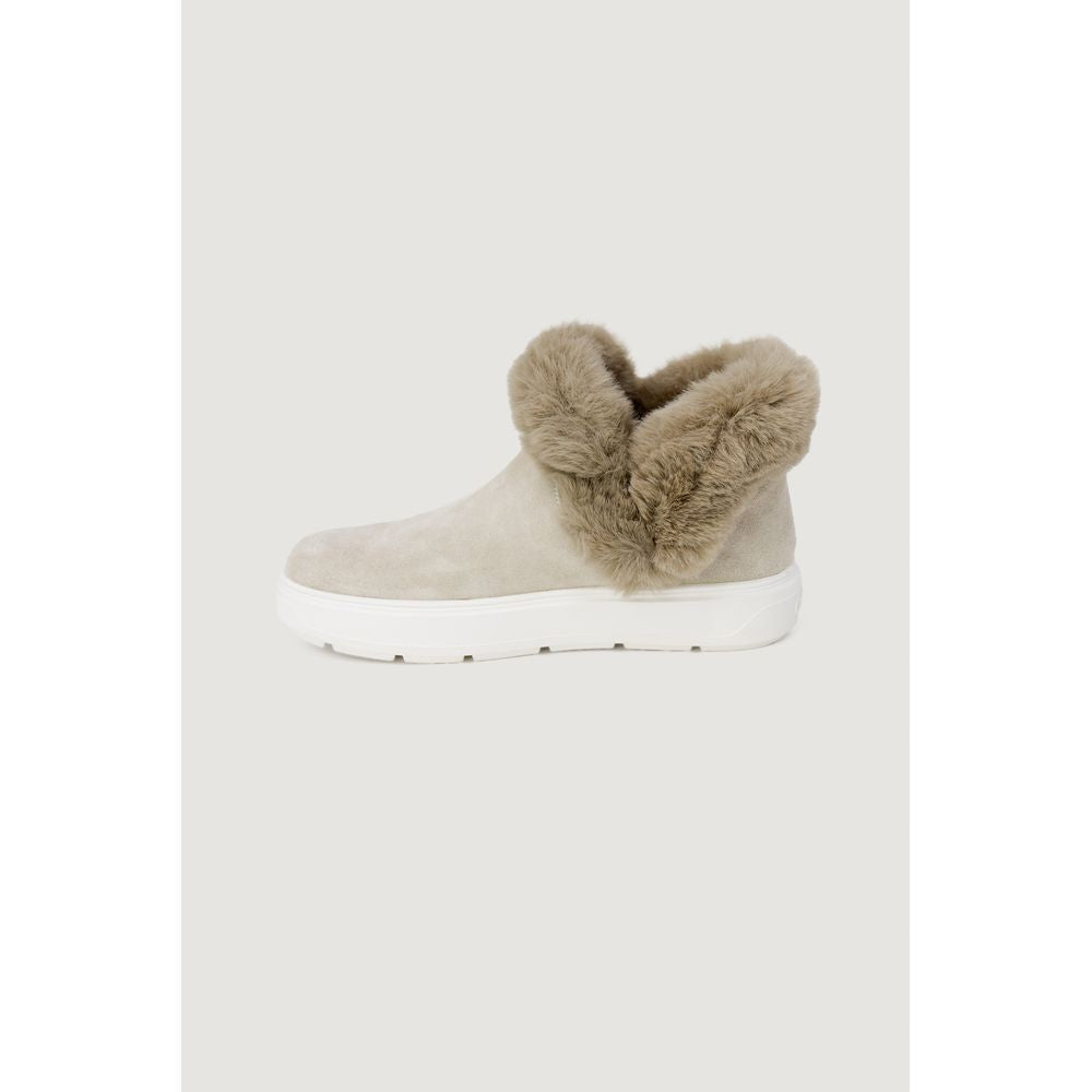 Love Moschino Beige Leather Chunky Sneakers
