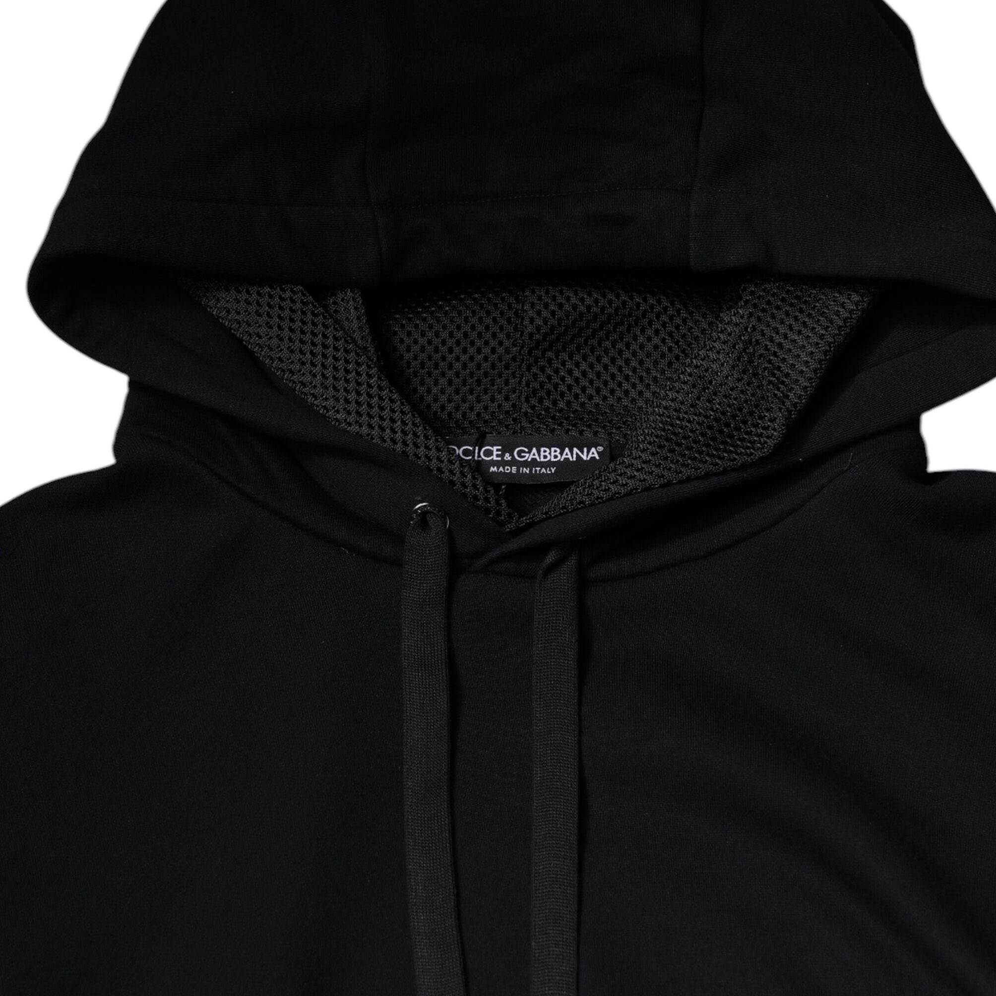 Dolce & Gabbana Black Hooded Pullover Men Sweatshirt Sweater