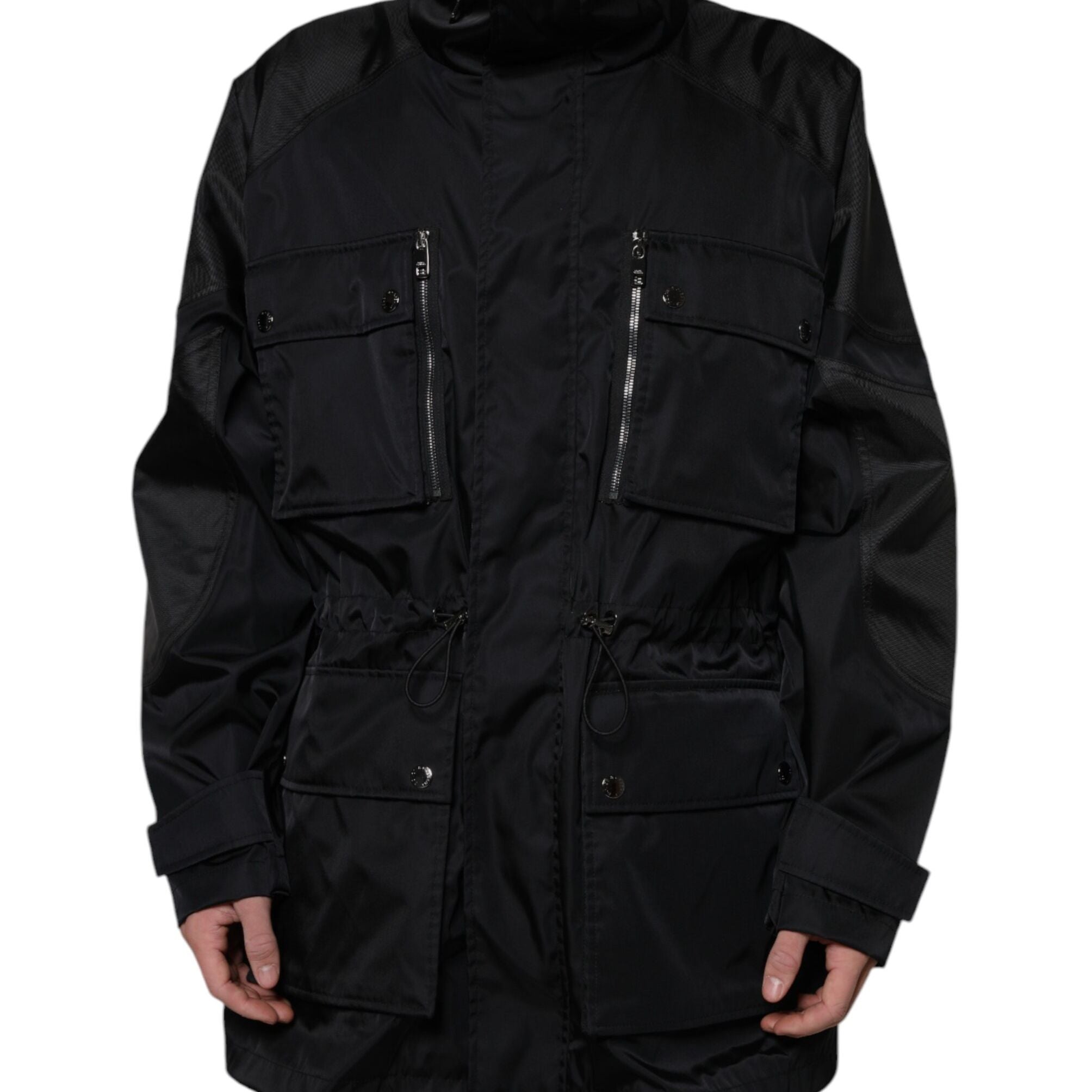 Dolce & Gabbana Black Nylon Winter Men Parka Coat Jacket