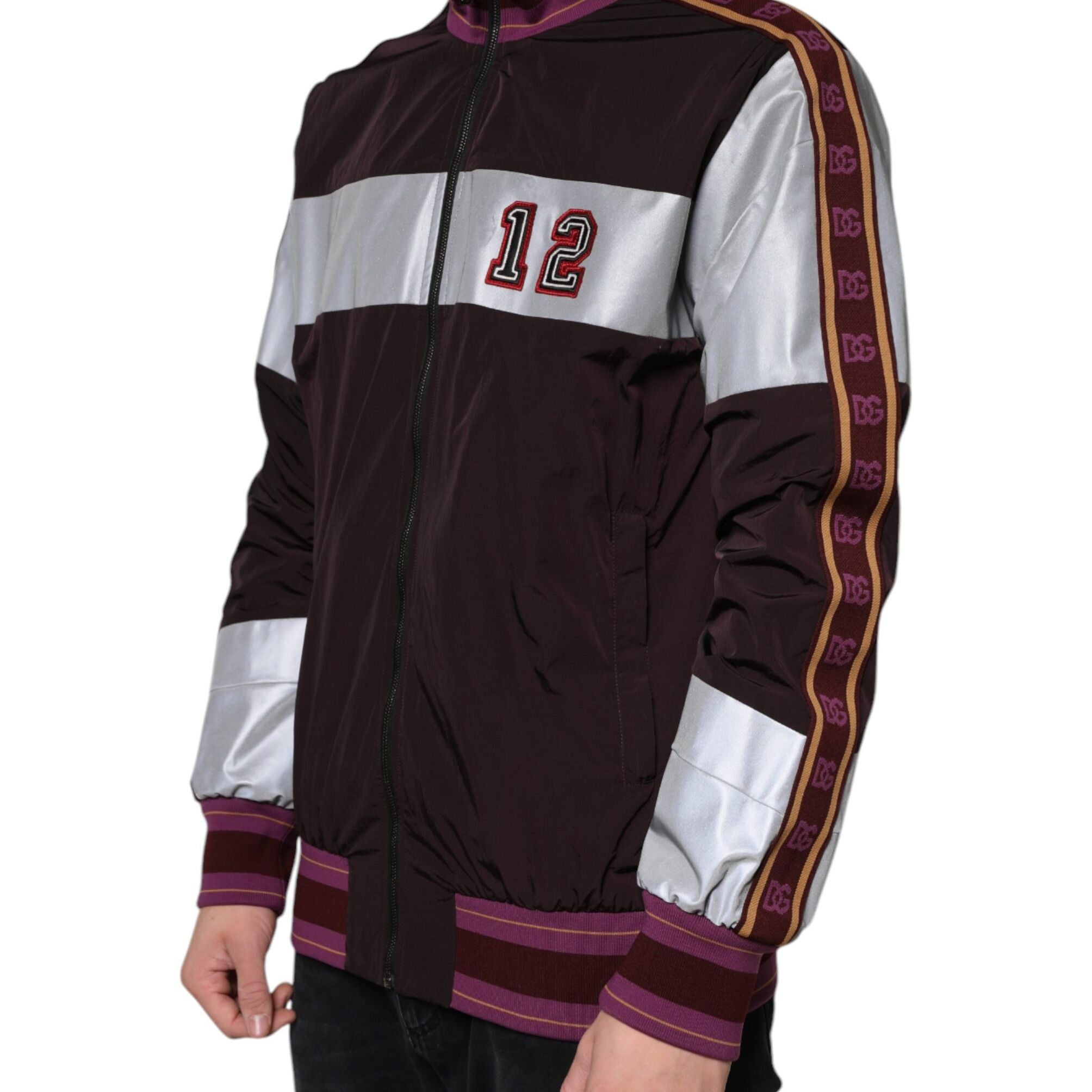 Dolce & Gabbana Multicolor Full Zip Jersey Men Bomber Jacket