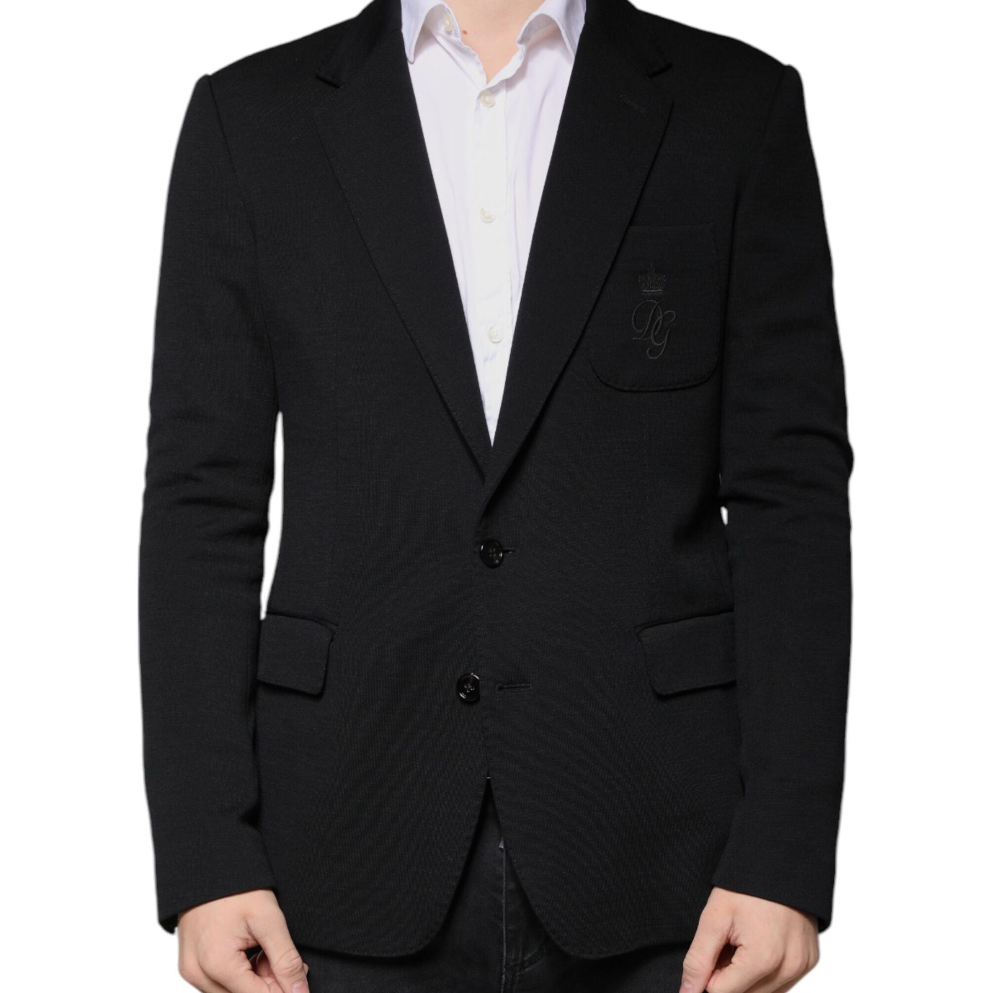 Dolce & Gabbana Black Wool Single Breasted Formal Blazer
